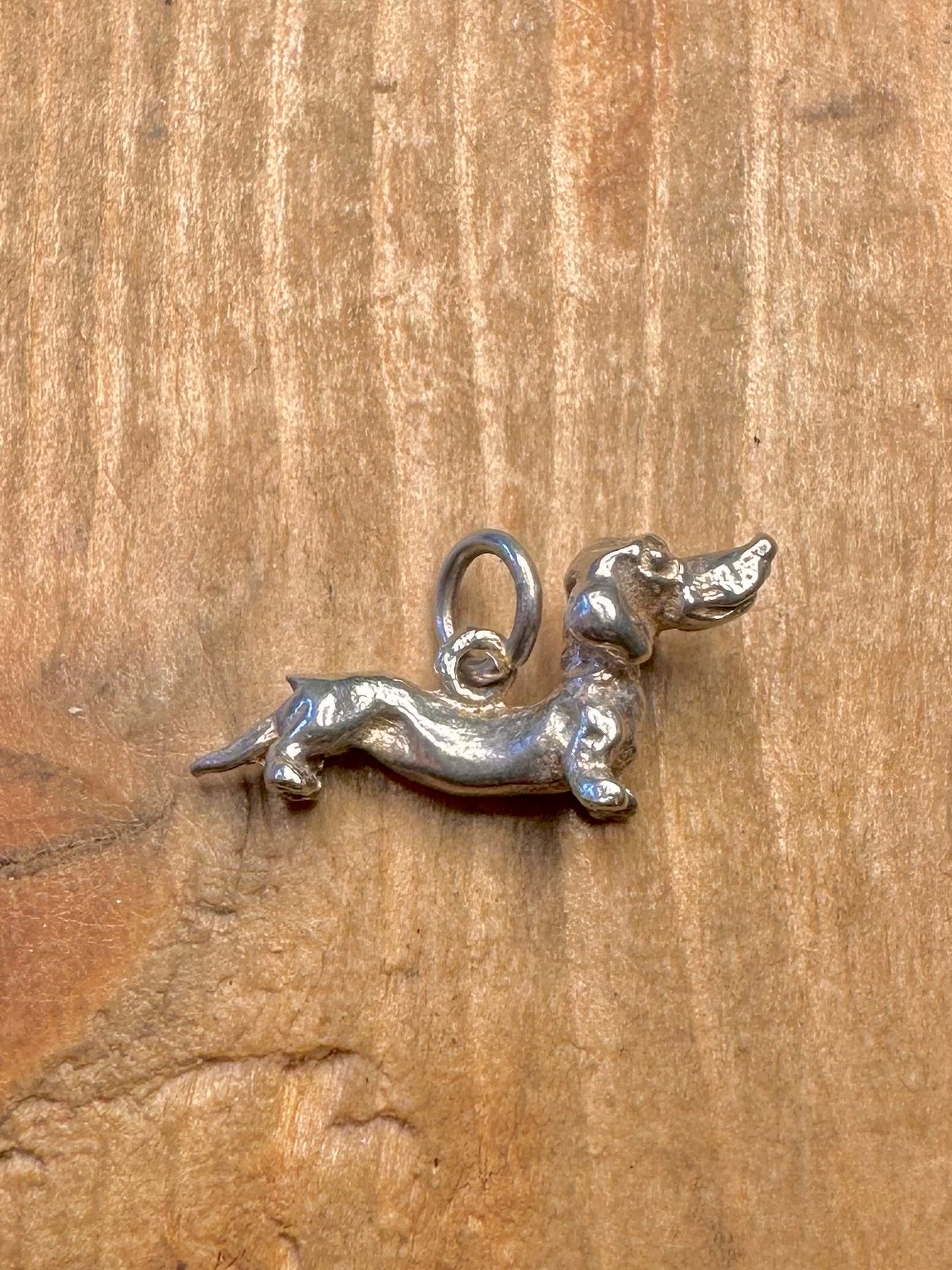 Sausage Dog 925 Sterling Silver Charm Pendant