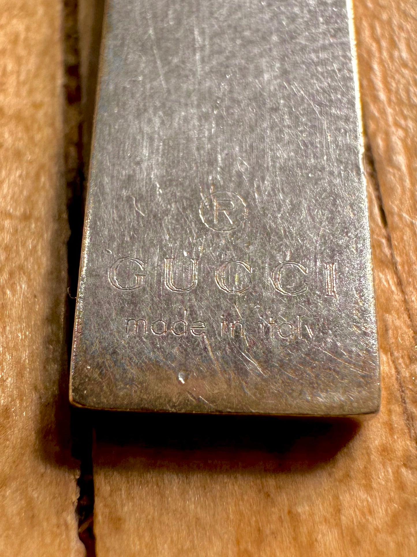 Vintage Gucci Bar 1697AR 925 Sterling Silver Pendant