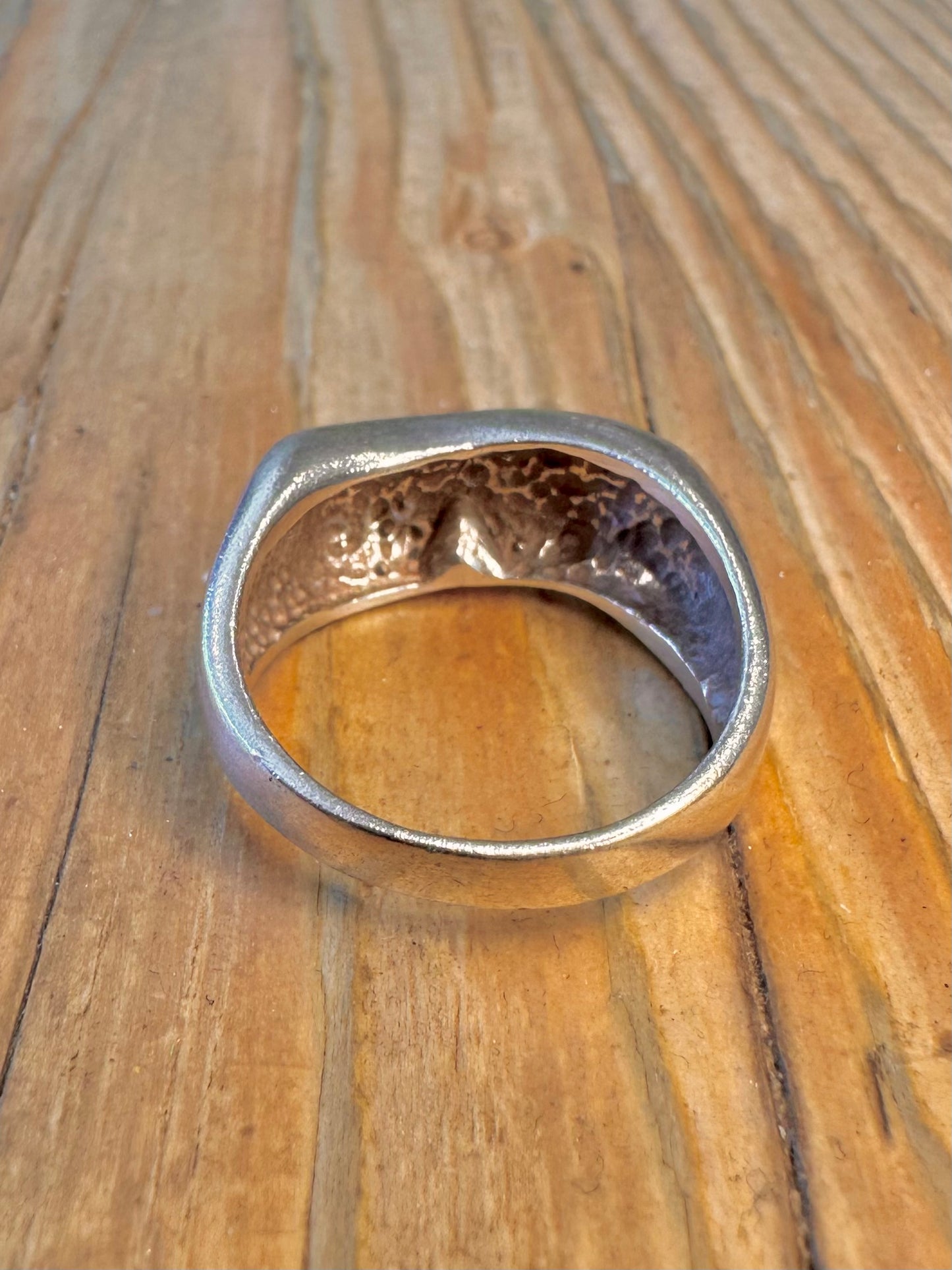 Abstract Wavy Rectangle 925 Sterling Silver Size R1/2 Ring