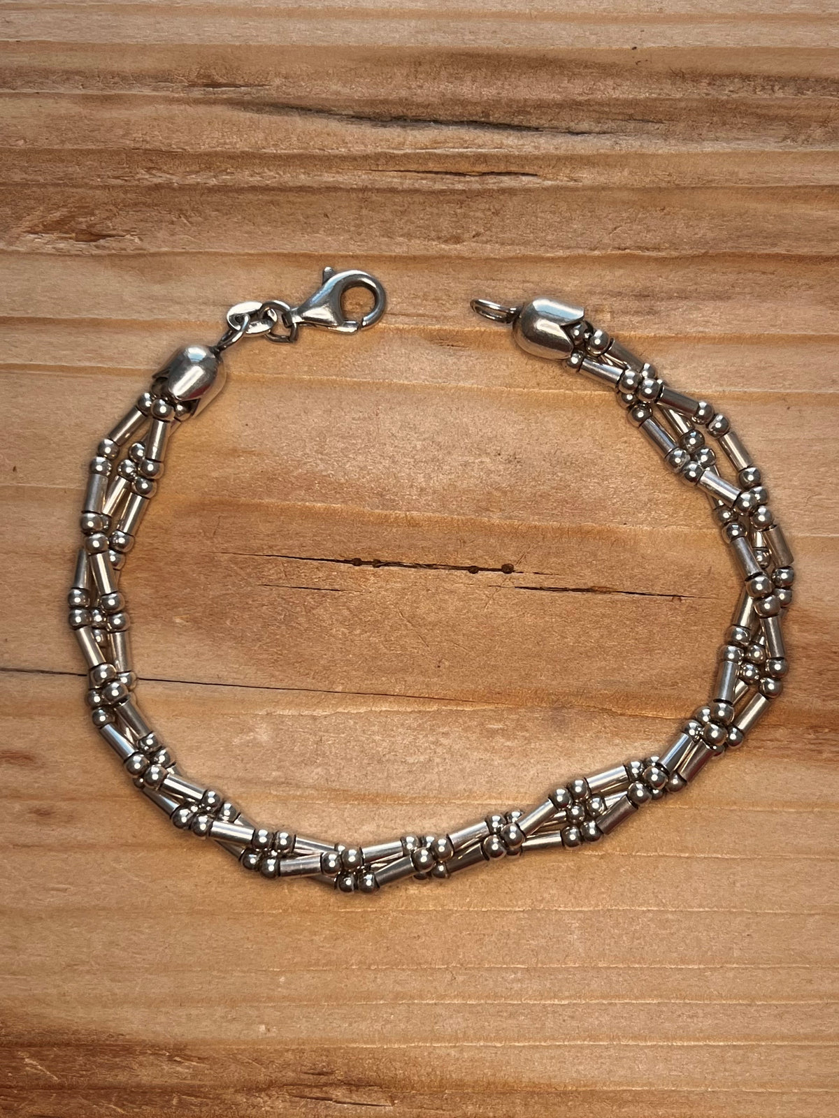 Twisted Multi Strand 925 Chester Sterling Silver 7.75 Inch Bracelet