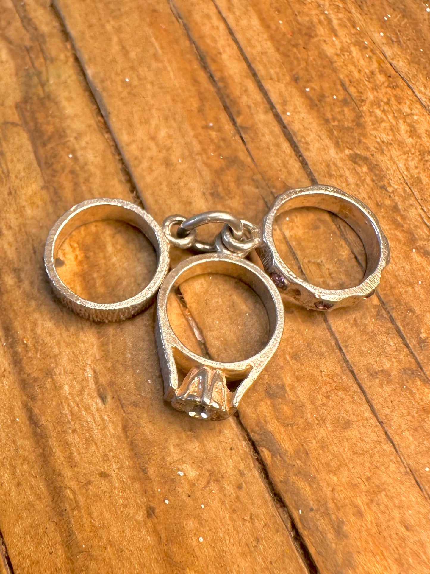 Trio-Ringe Charms 925 Sterling Silber Anhänger