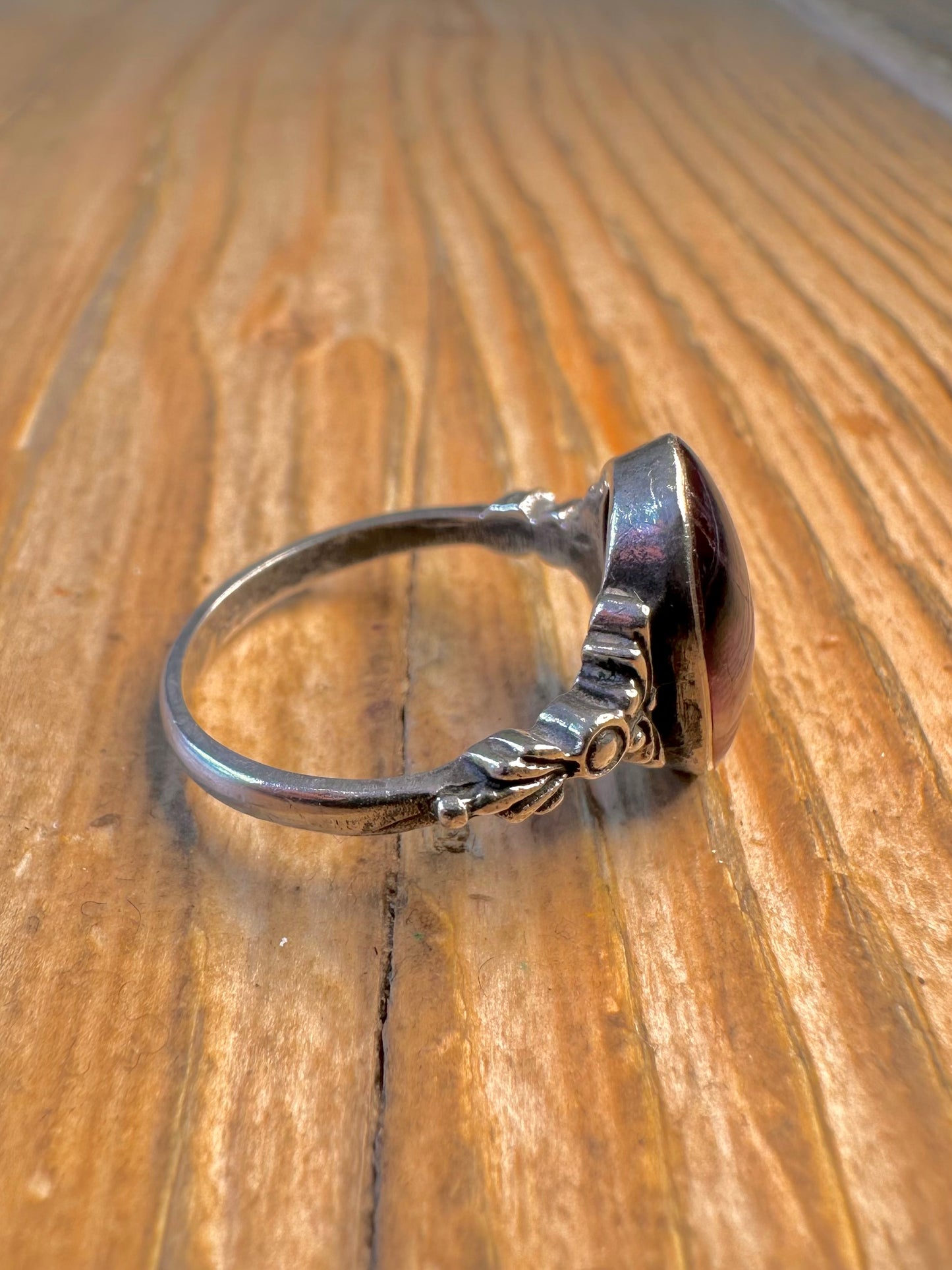 Blue John Ornate 925 Sterling Silver Size M1/2 Ring
