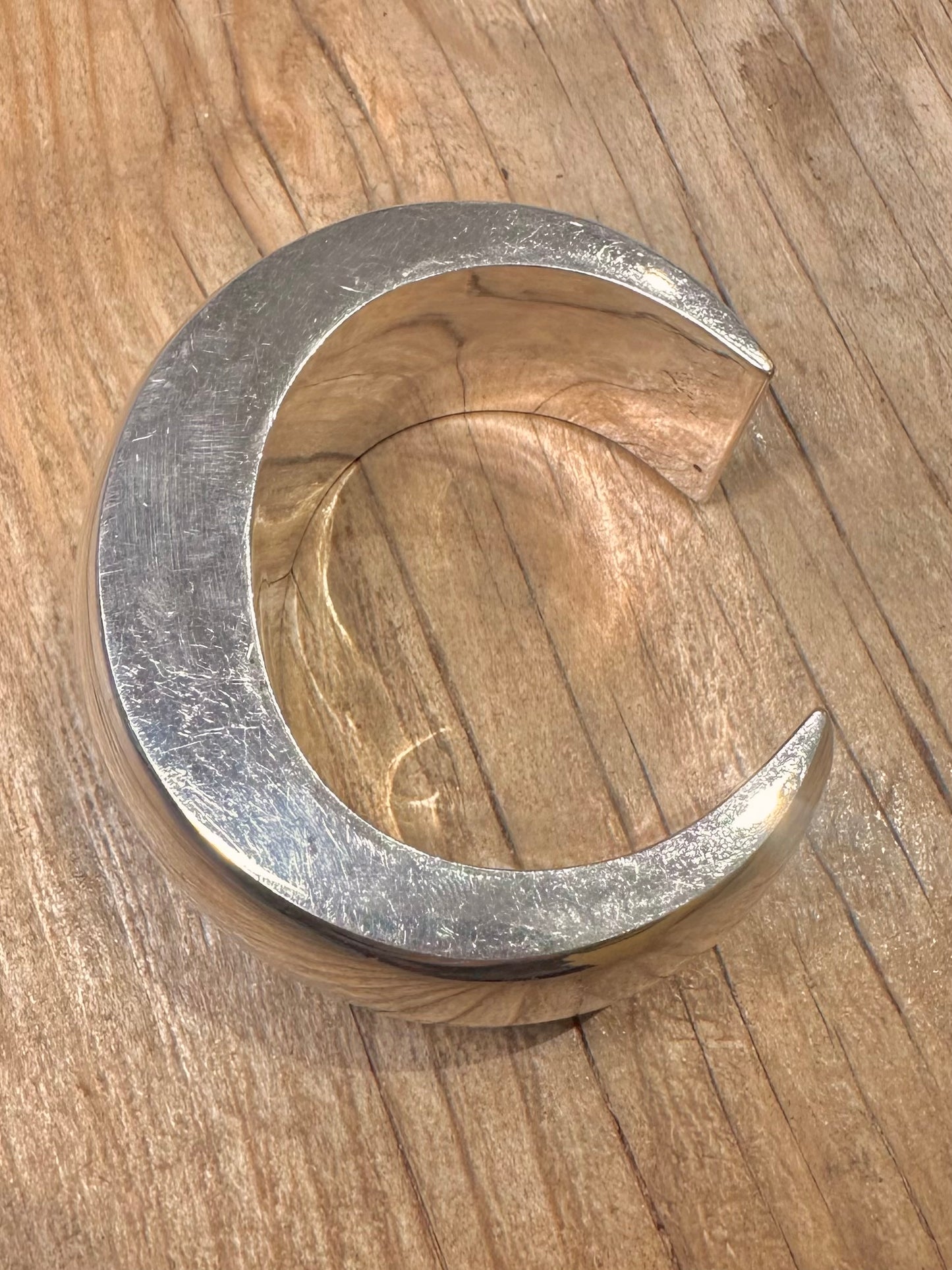Modernist 2002 Wuchtiger schwerer Armreif 925er Sterlingsilber-Armspange