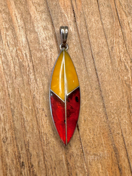 Vintage Amber 925 Sterling Silver Pendant