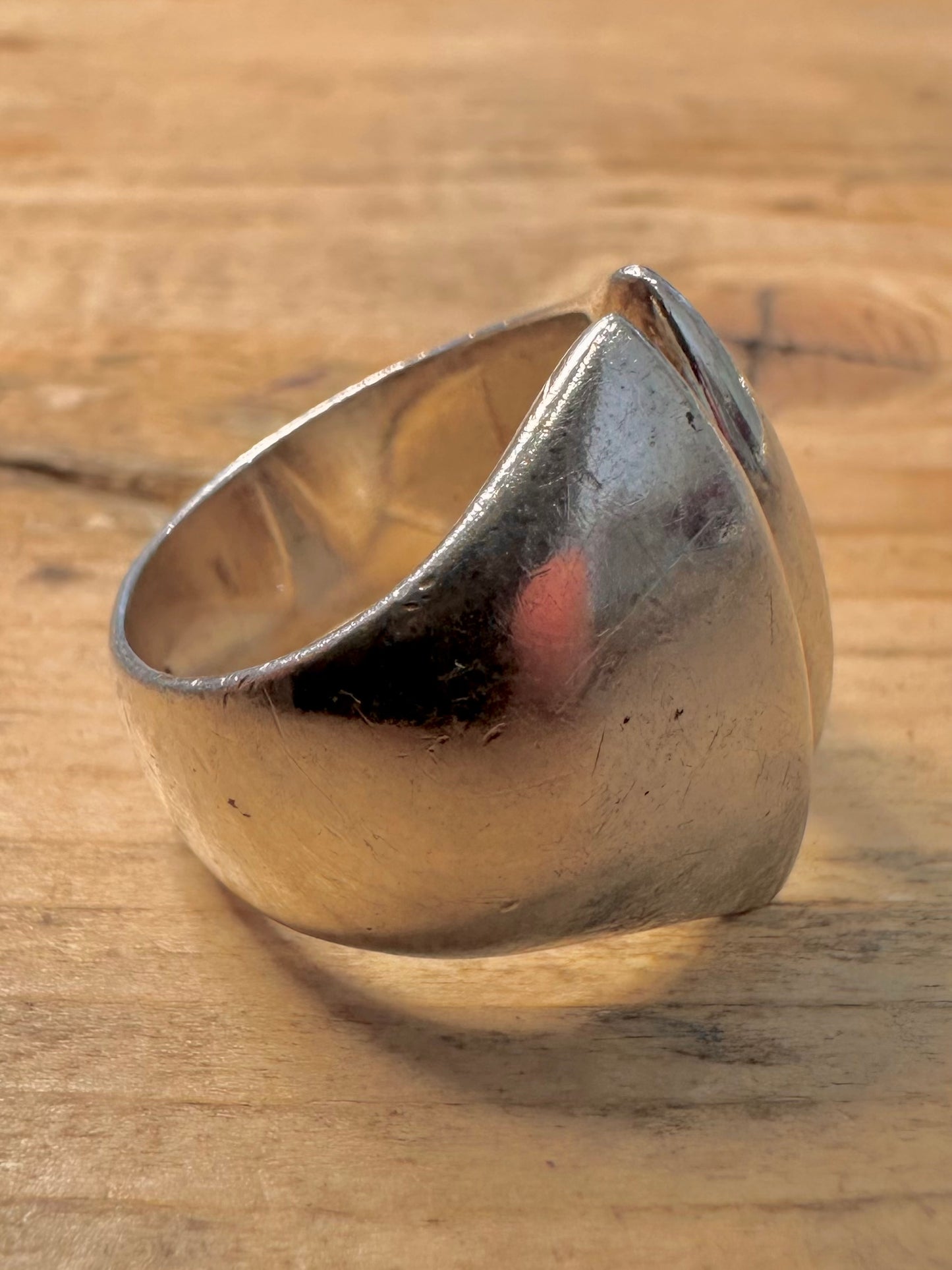 Abstract Modernist 925 Silver Size P1/2 Ring
