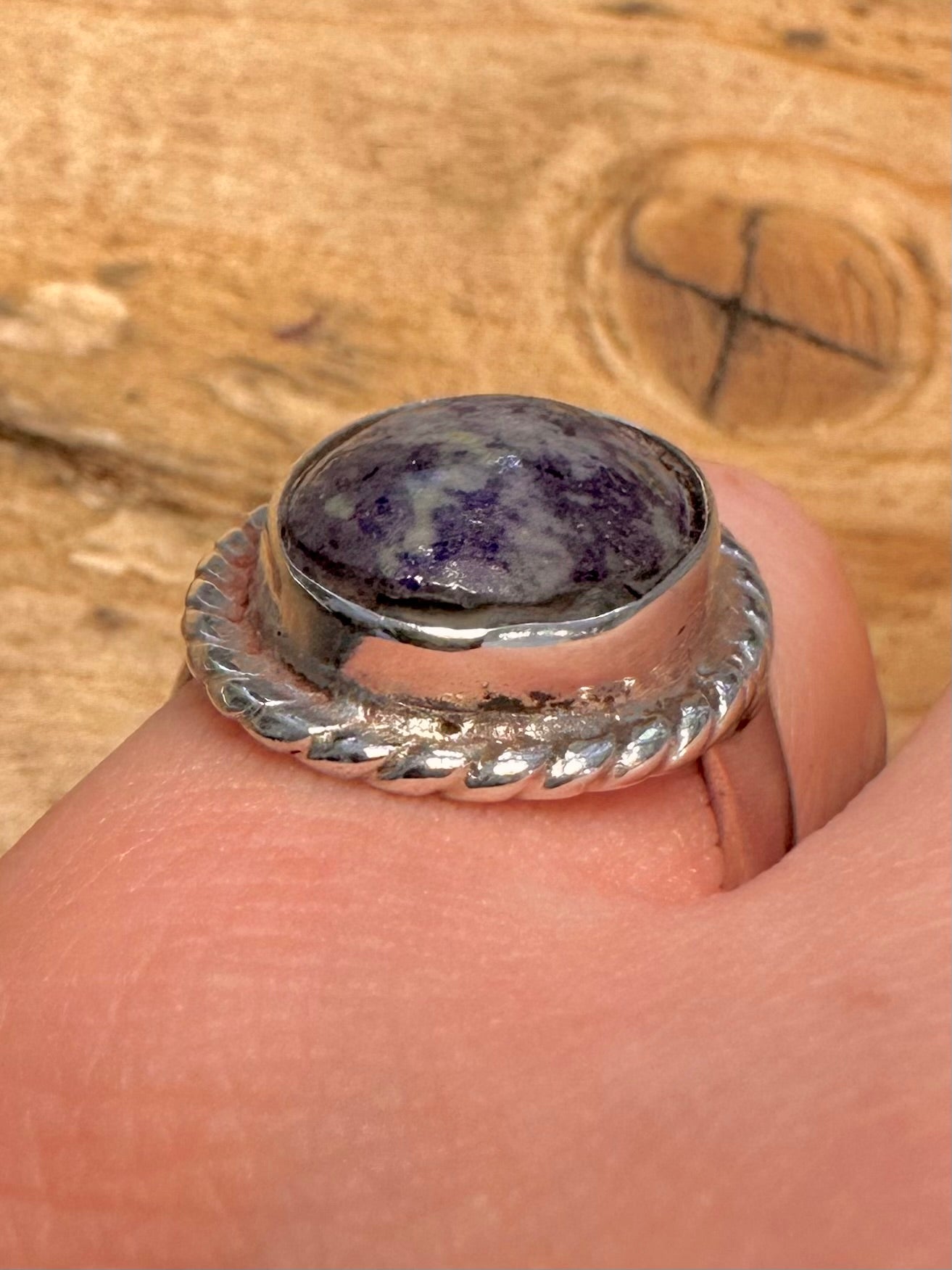 Vintage Lapis Boho 925 Silver Size M Ring