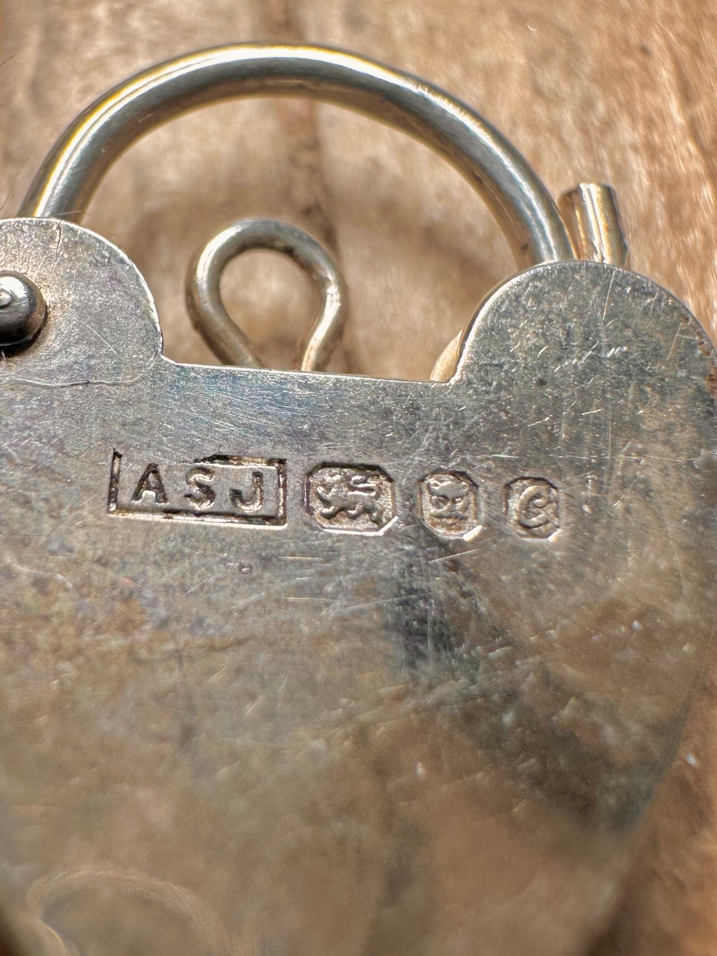 Vintage 1977 Heart Padlock 925 Sterling Silver Pendant