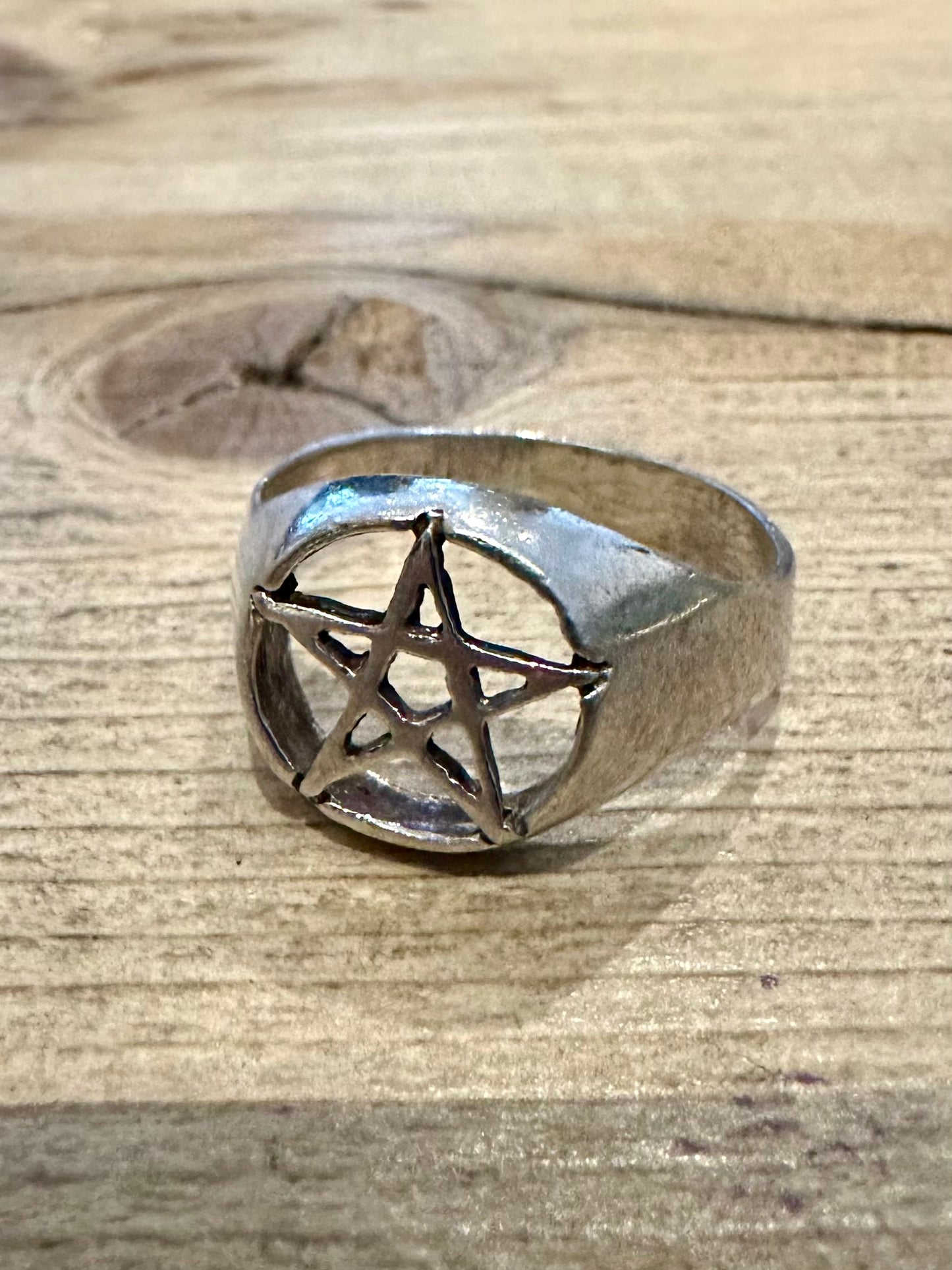 Vintage Pentagram 925 Silver Size V Ring