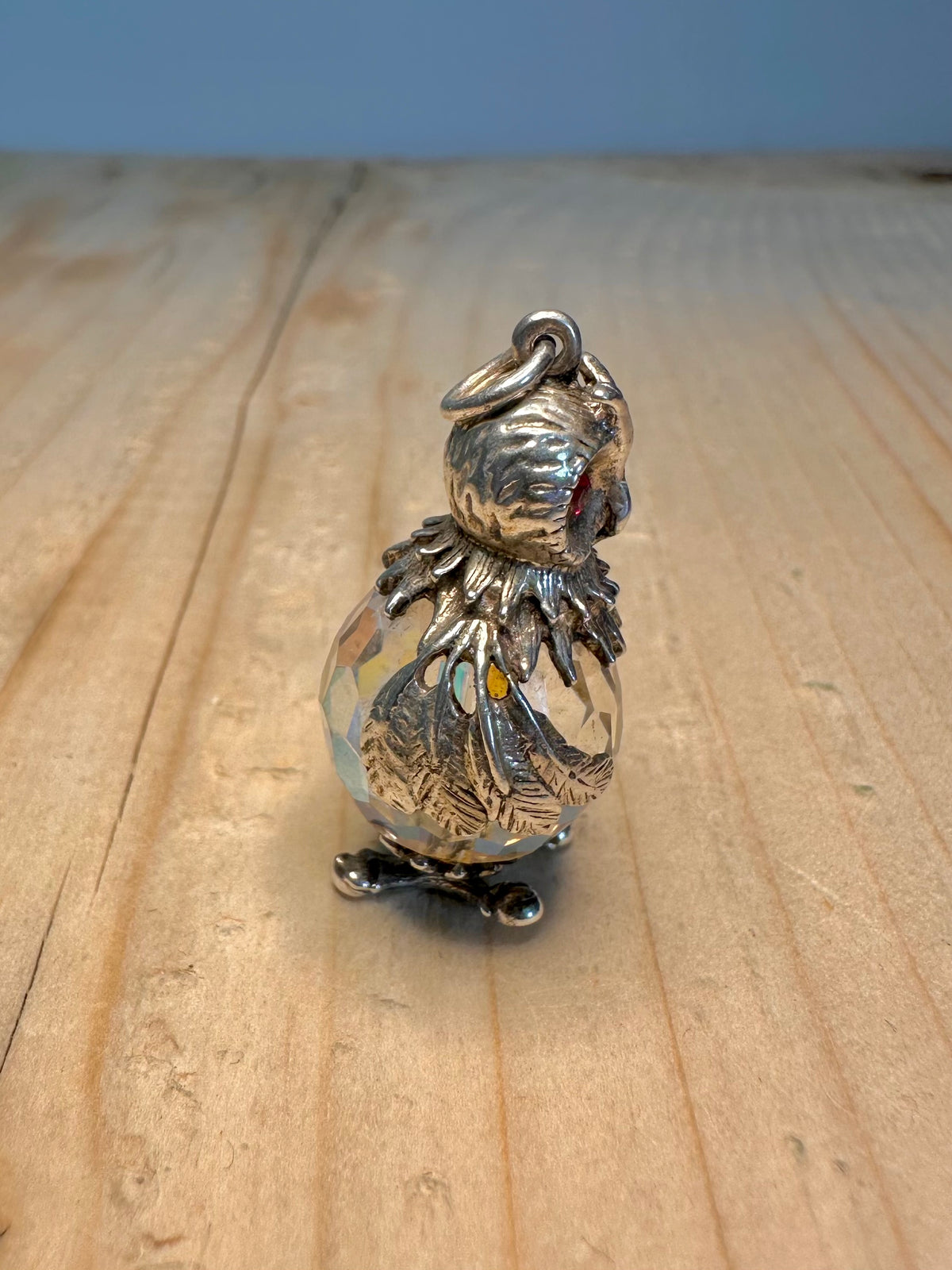 Large Owl Crystal 925 Sterling Silver Charm Pendant
