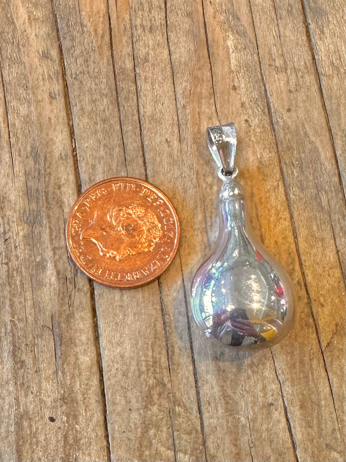 Teardrop Perfume Bottle Snuff 925 Sterling Silver Pendant