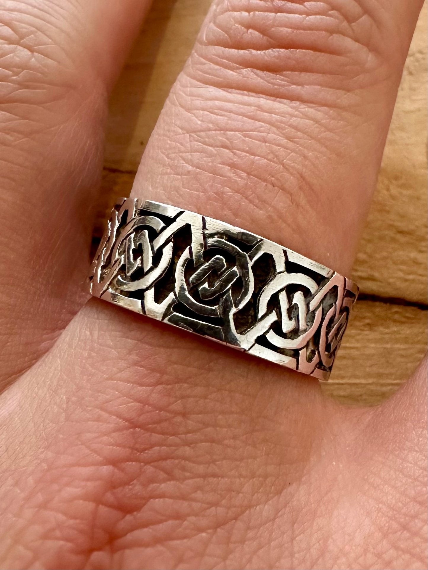 Vintage Celtic Band 925 Silver Size V1/2 Ring