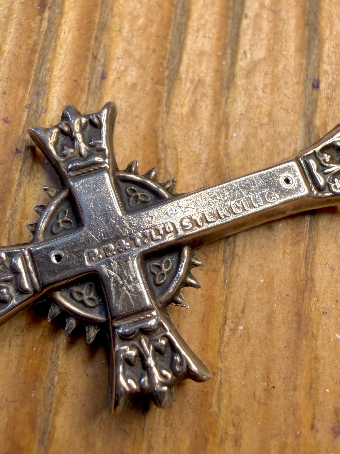 Ornate Gothic Style Cross Celtic 925 Sterling Silver Pendant
