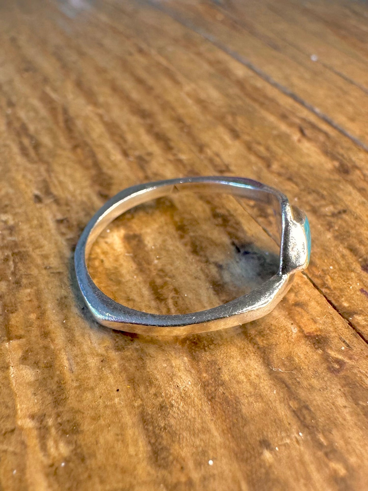 Turquoise Abstract 925 Sterling Silver Size O Ring
