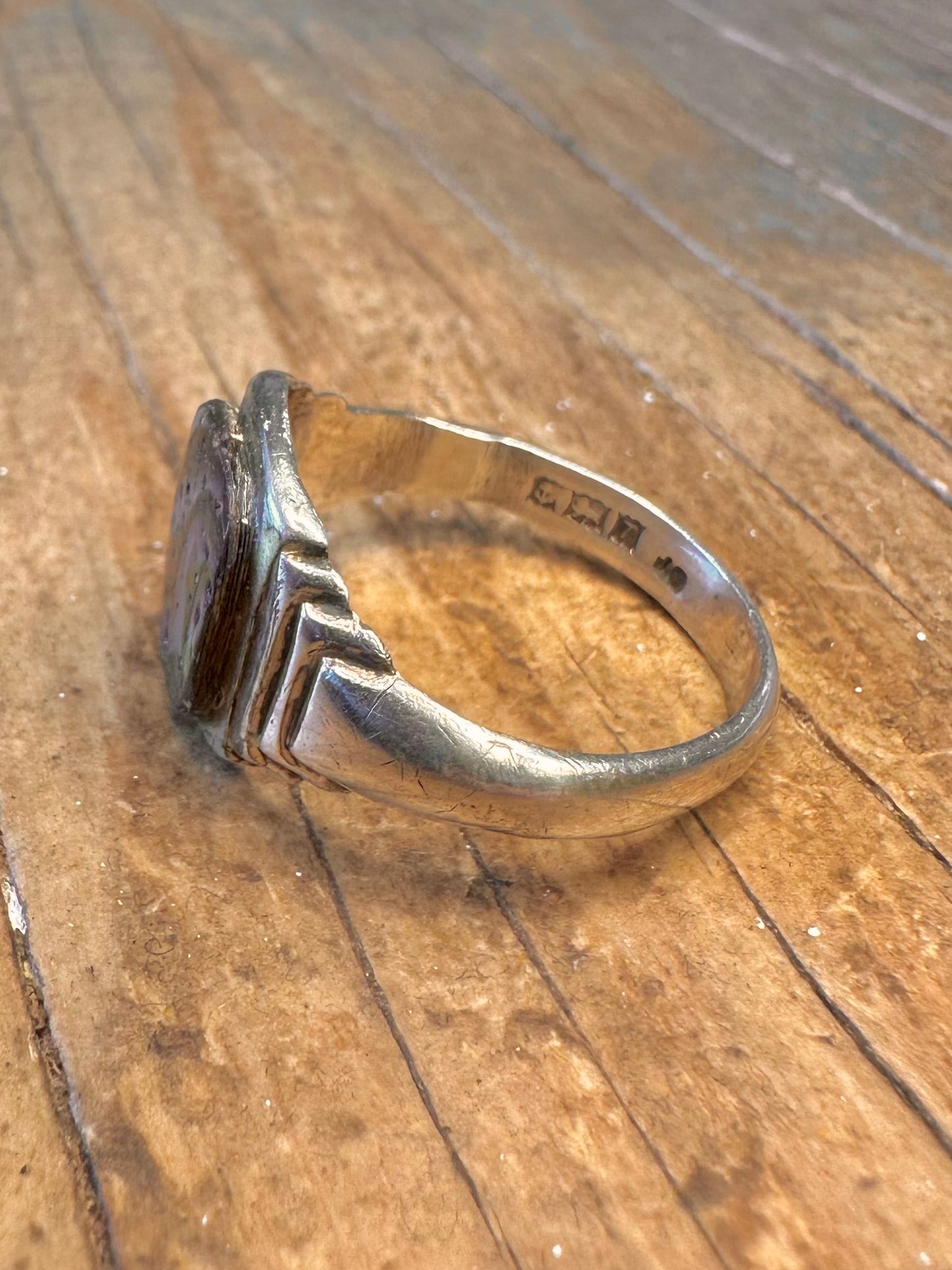 Abalone 1968 Siegelring 925er Sterlingsilber Größe Q