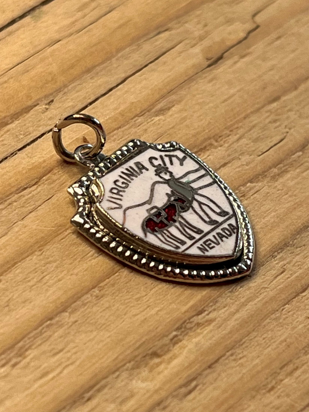Virginia City Nevada Shield 925 Sterling Silver Pendant