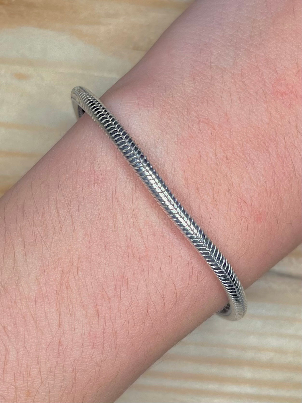 Snake Chain Hook Clasp 925 Sterling Silver 8 Inch Bracelet