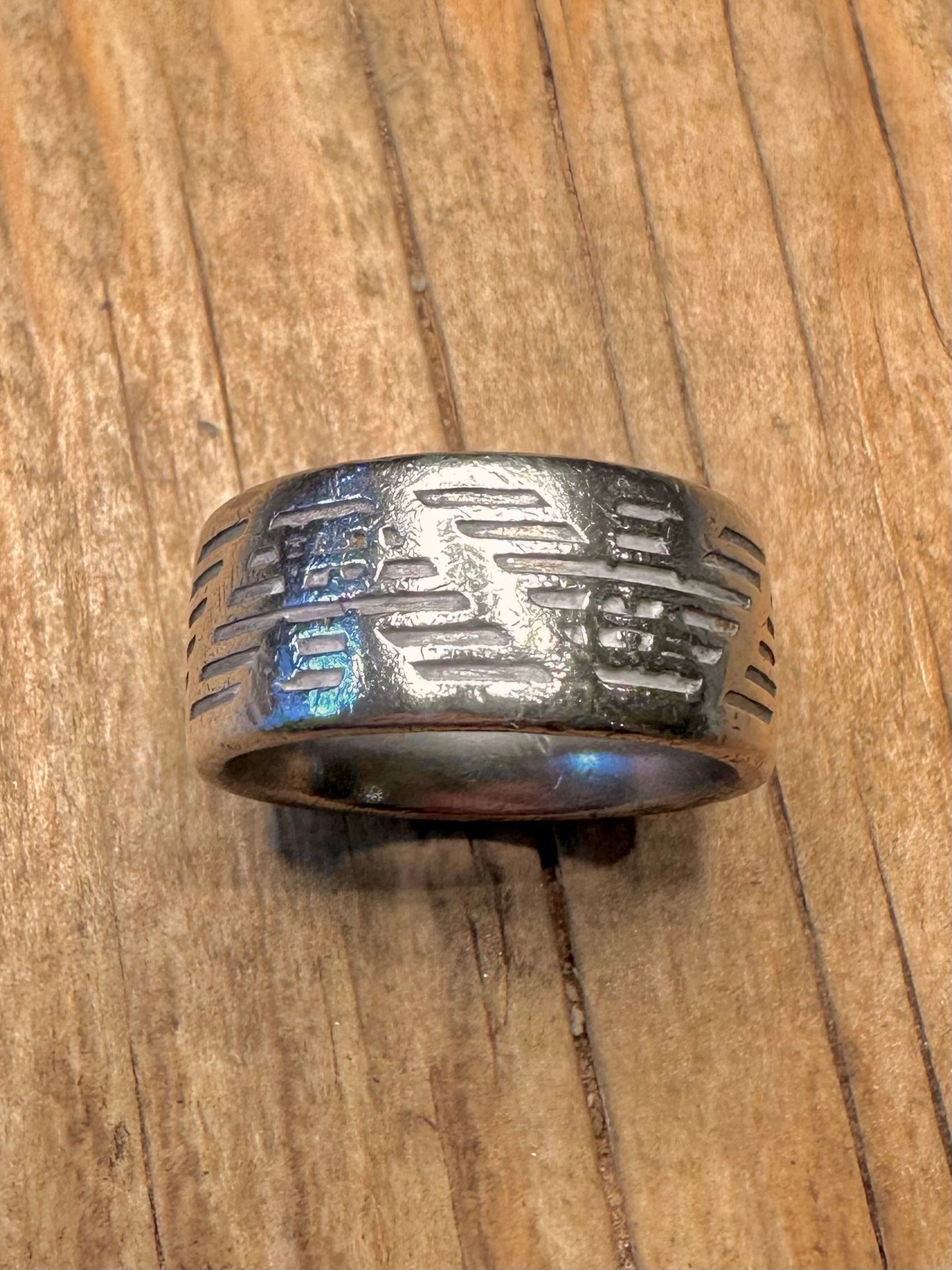 Vintage Emporio Armani Chunky Band 925 Sterling Silver Size T Ring