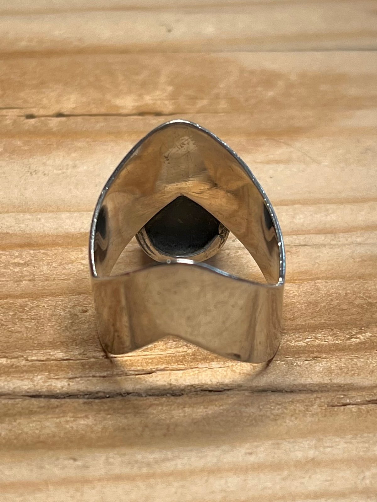 Abalone Iridescent Shell Wavy Band 925 Sterling Silver Size O Ring