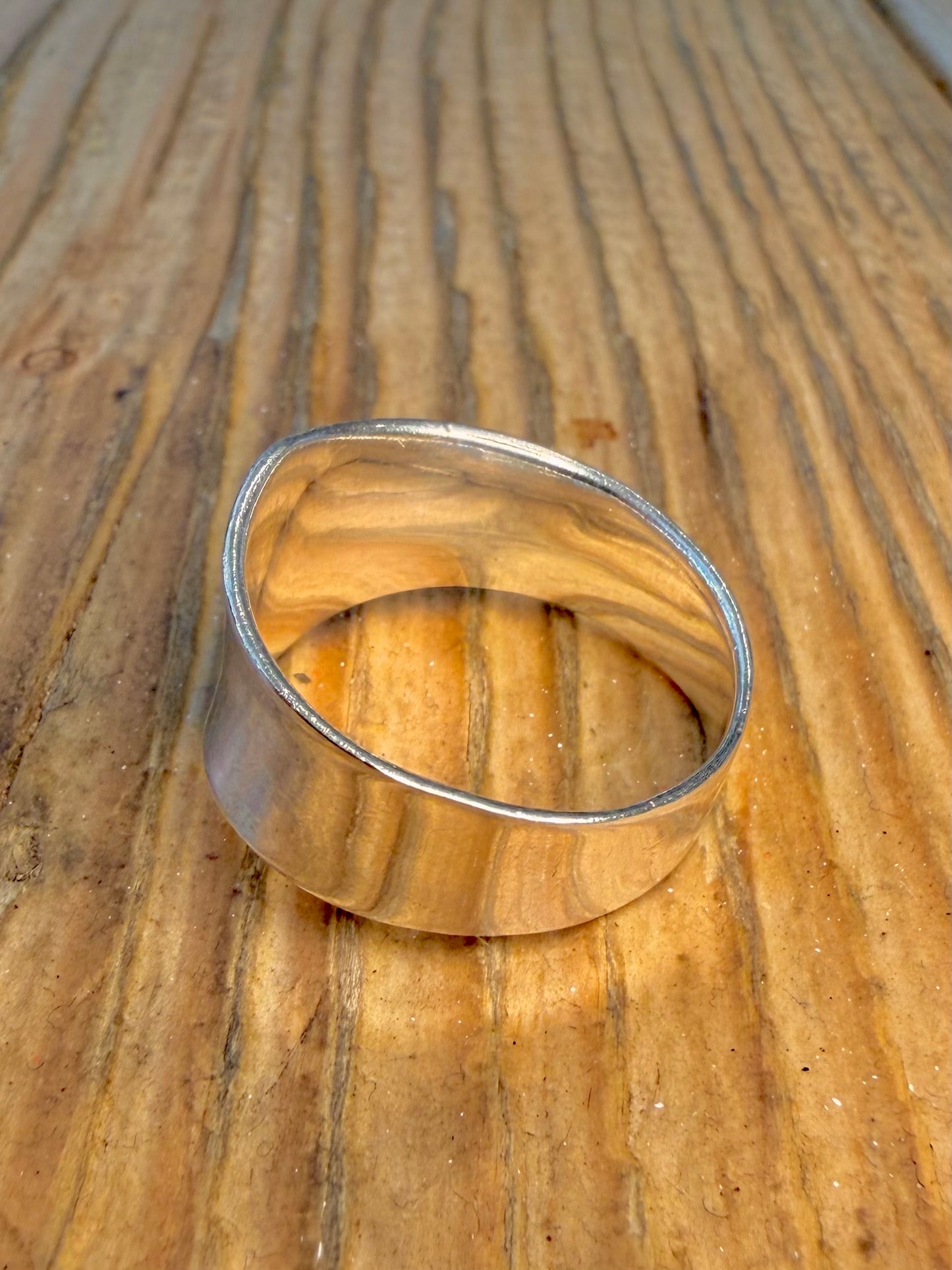 Abstract Curved Band 925 Sterling Silver Size U Ring