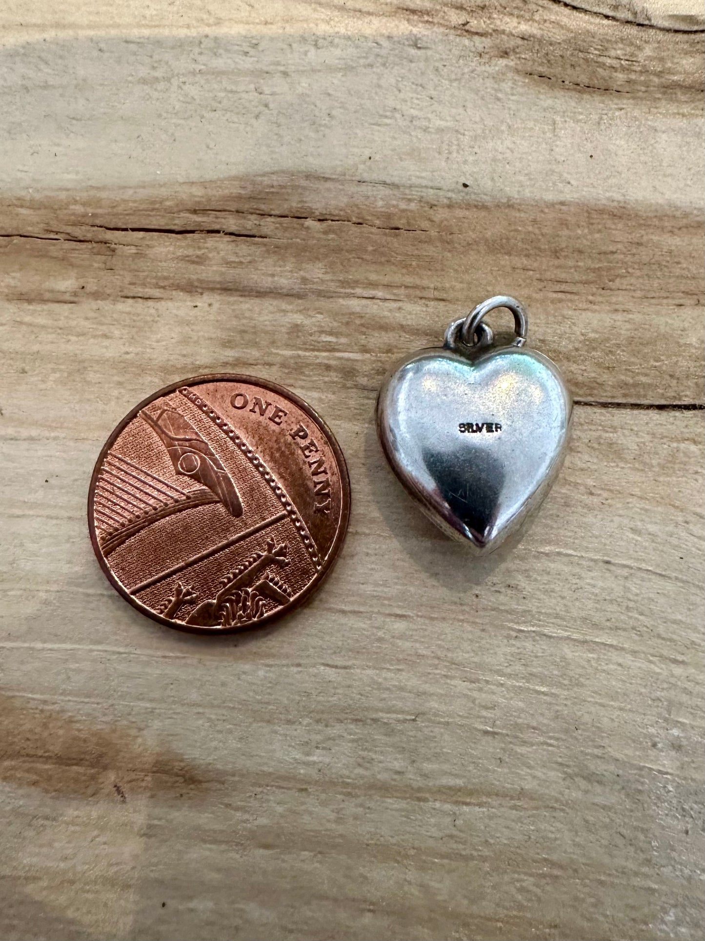 Vintage Heart Engraved 925 Silver Pendant