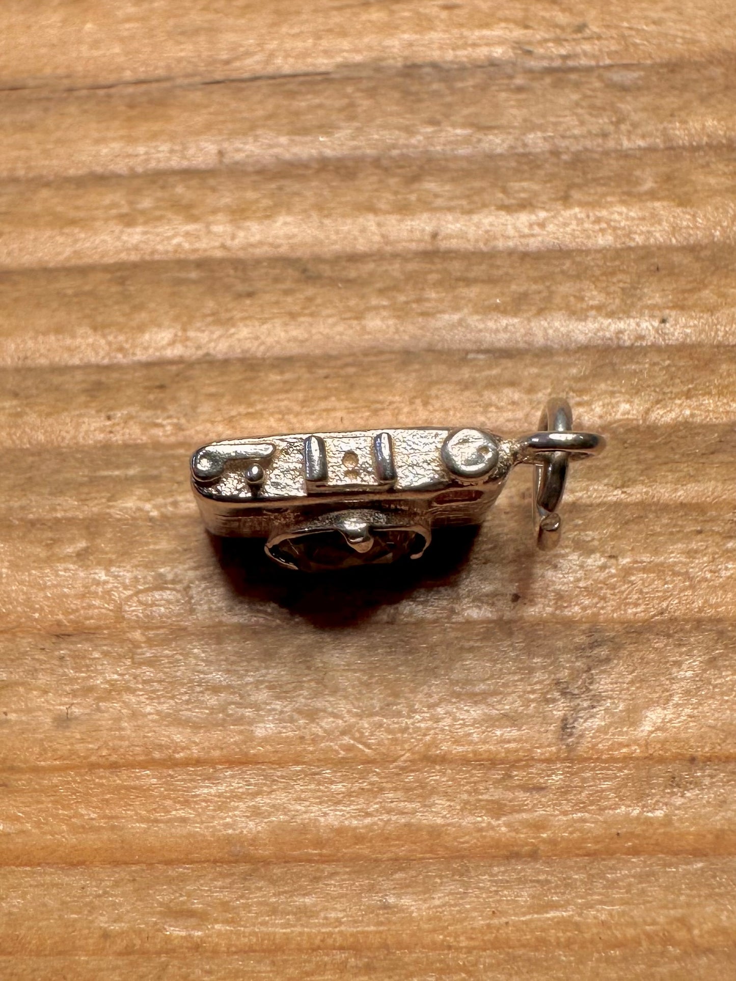 Camera White Stone 925 Sterling Silver Charm Pendant