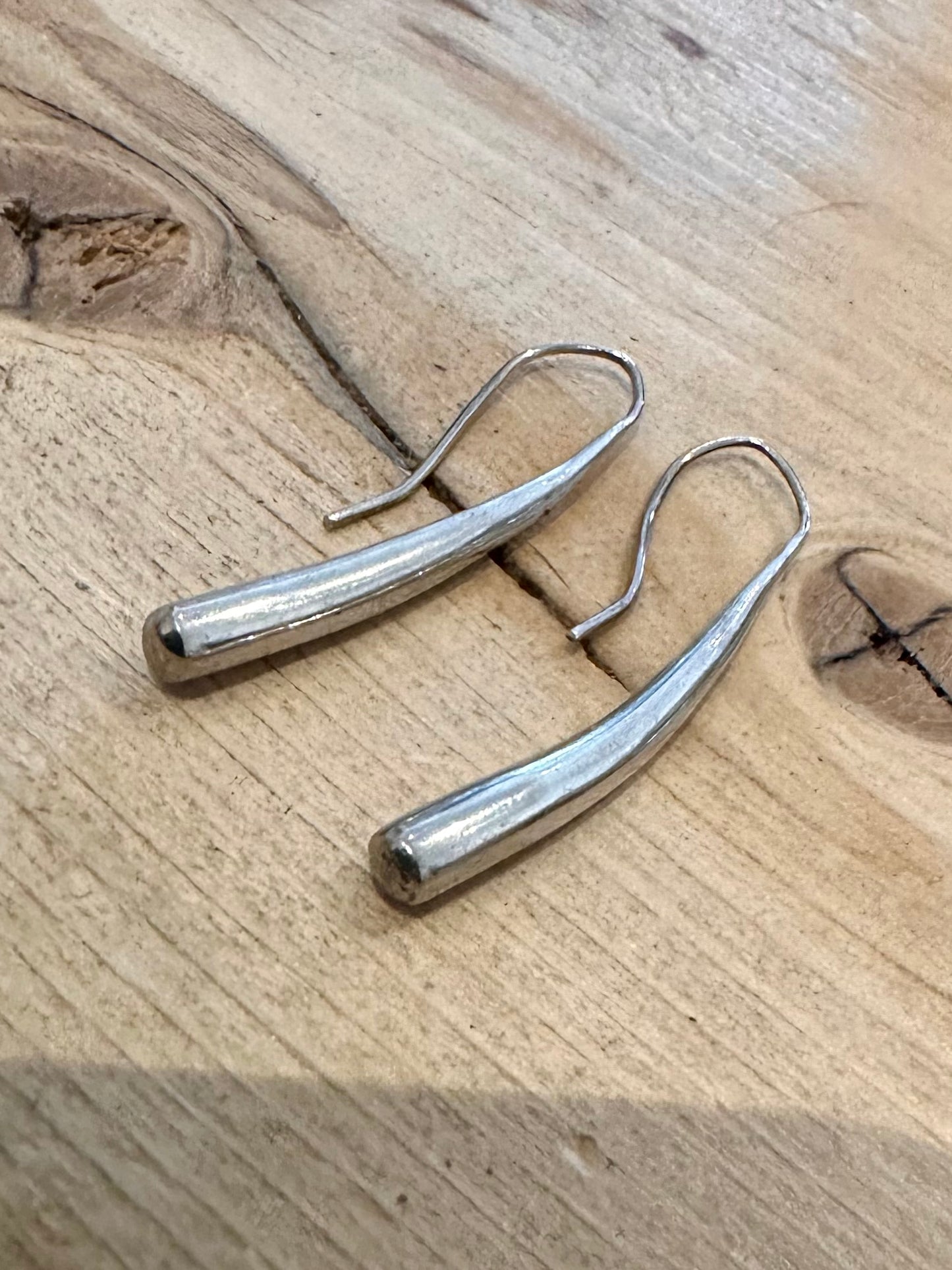 Modernist Long Bar 925 Silver Earrings