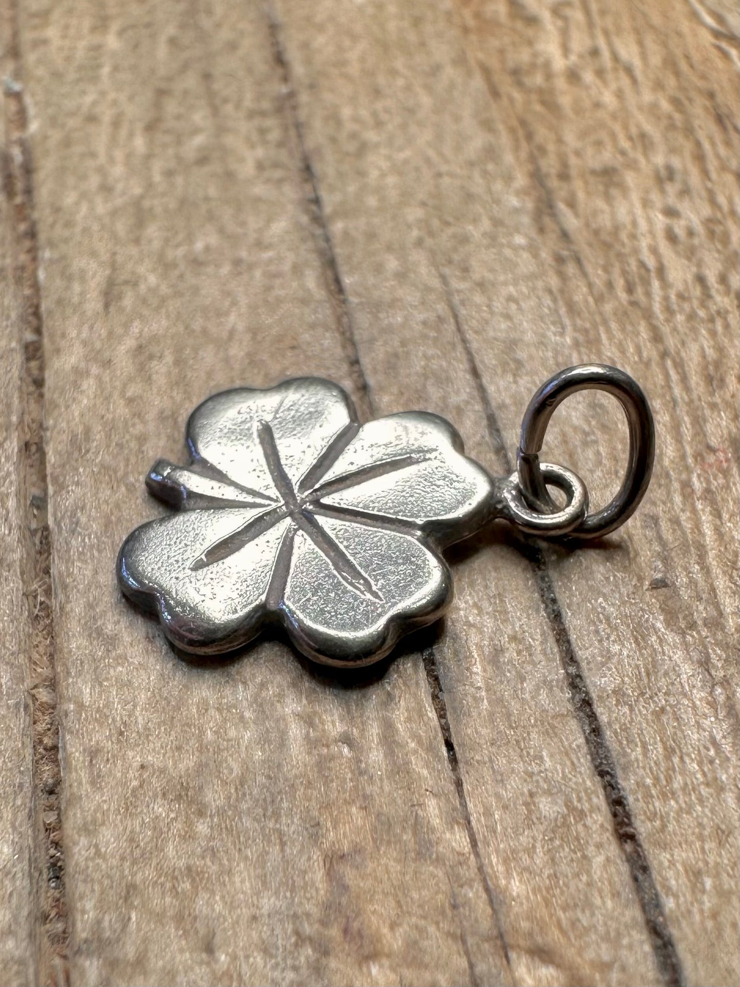 Vintage Four Leaf Clover 925 Sterling Silver Pendant