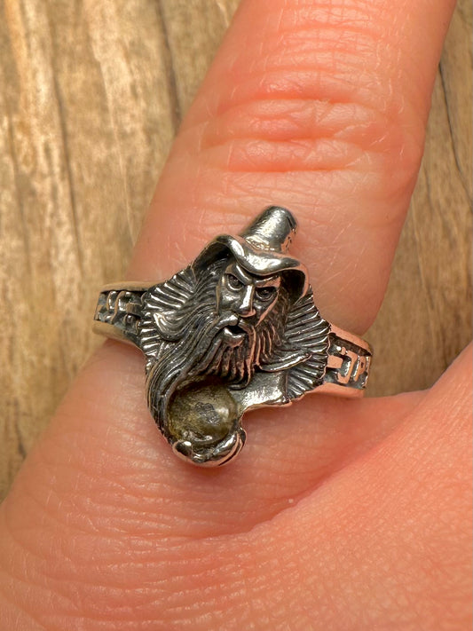 Vintage Wizard 925 Sterling Silver Size L Ring