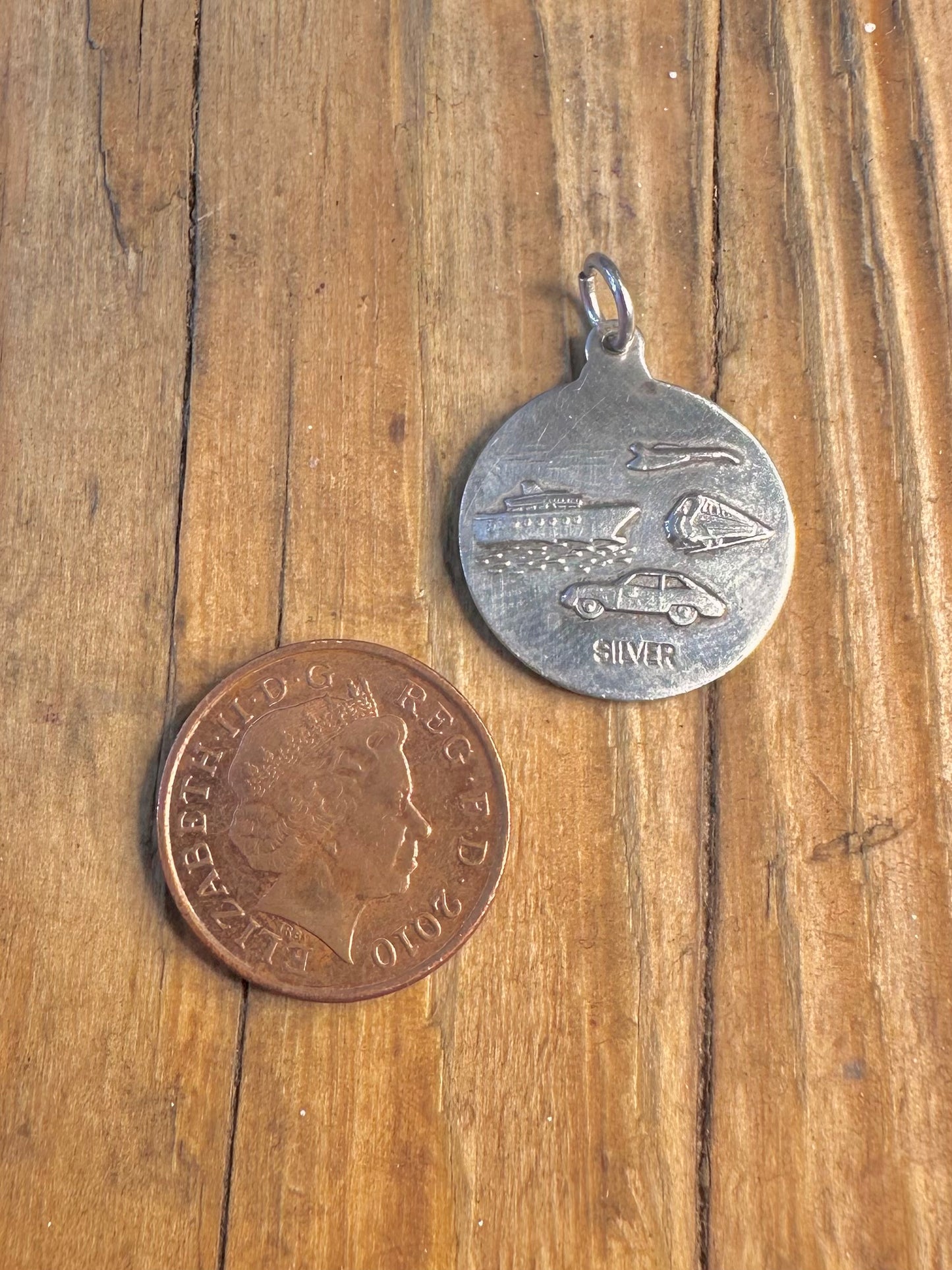St Christopher Scolloped Transport Back 925 Sterling Silver Pendant