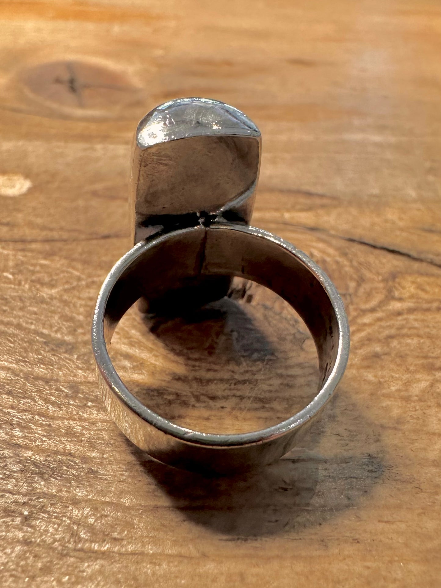Abstract Bar Chunky Mexico 925 Silver Size M1/2 Ring