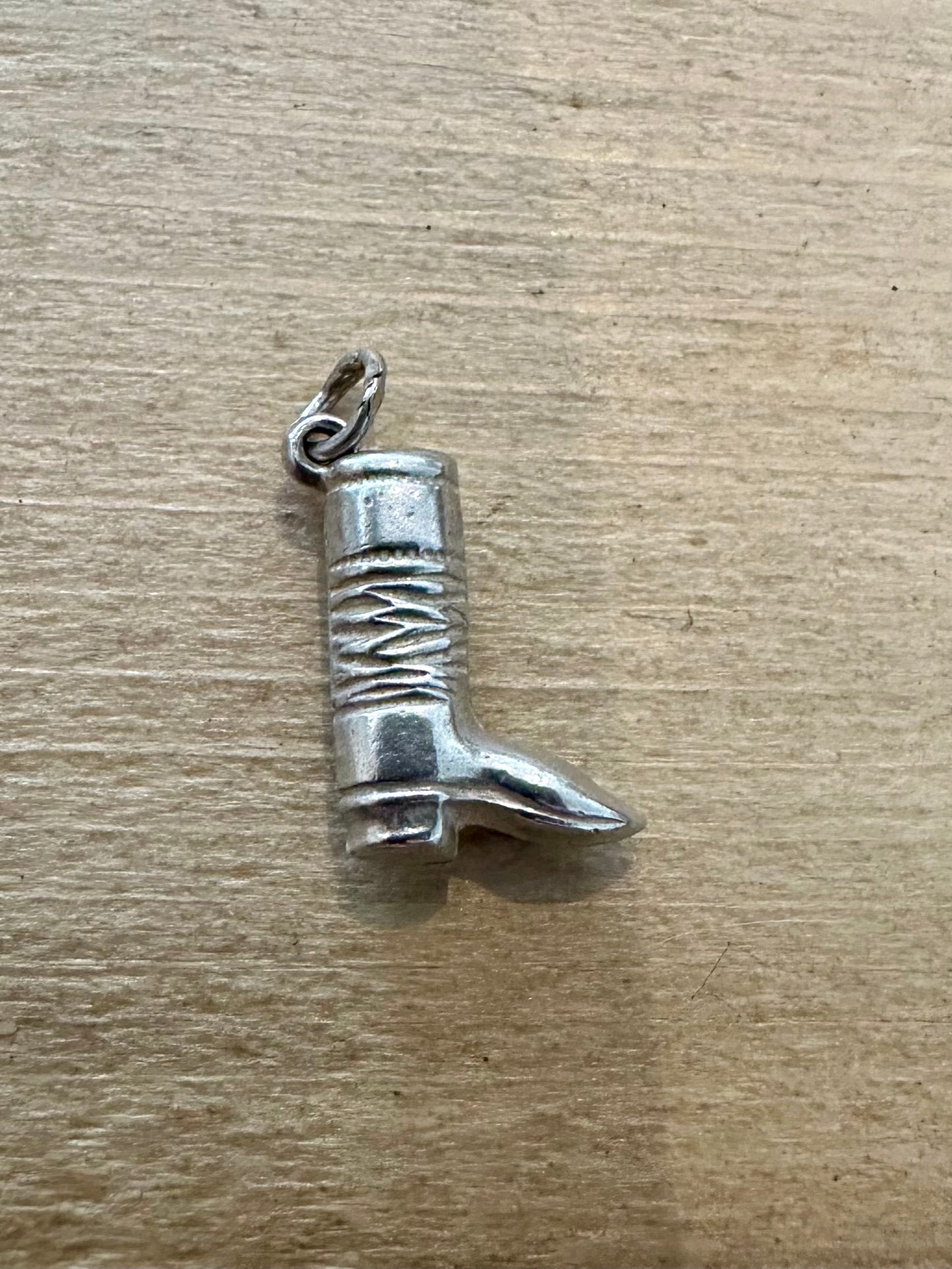 Vintage Cowboy Boot 925 Silver Charm Pendant