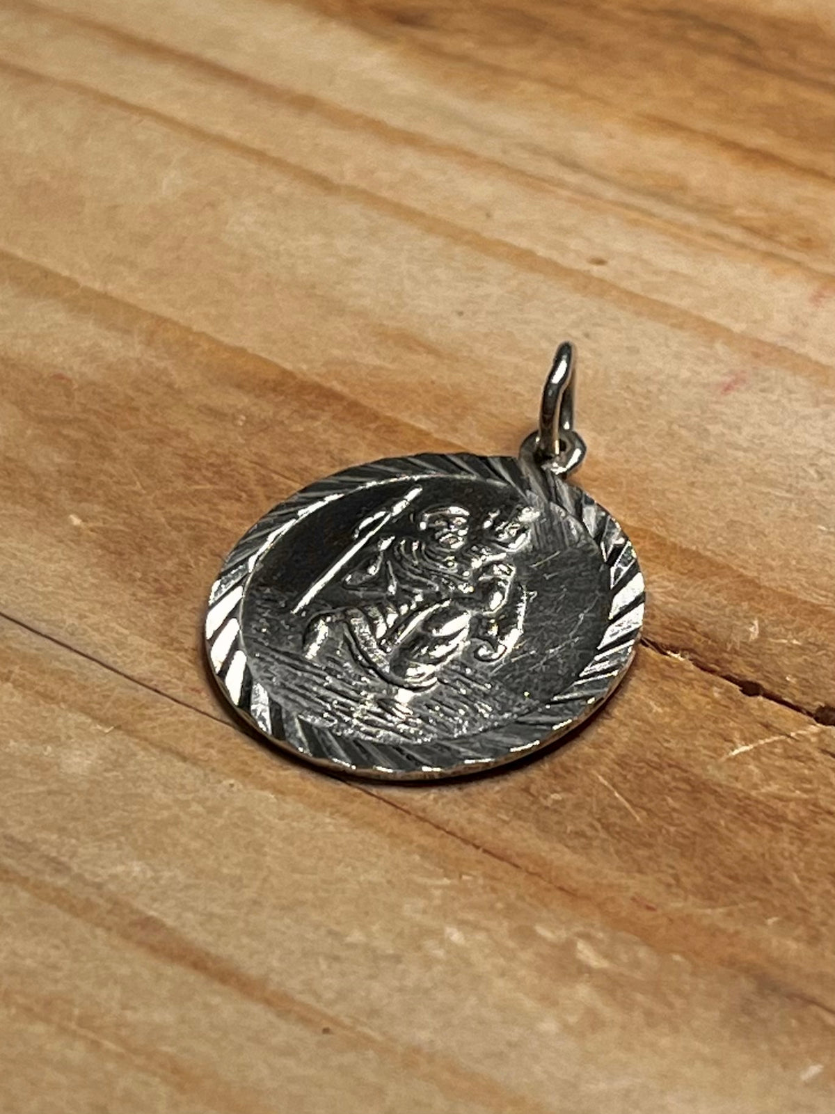 Circular St Christopher 925 Sterling Silver Pendant