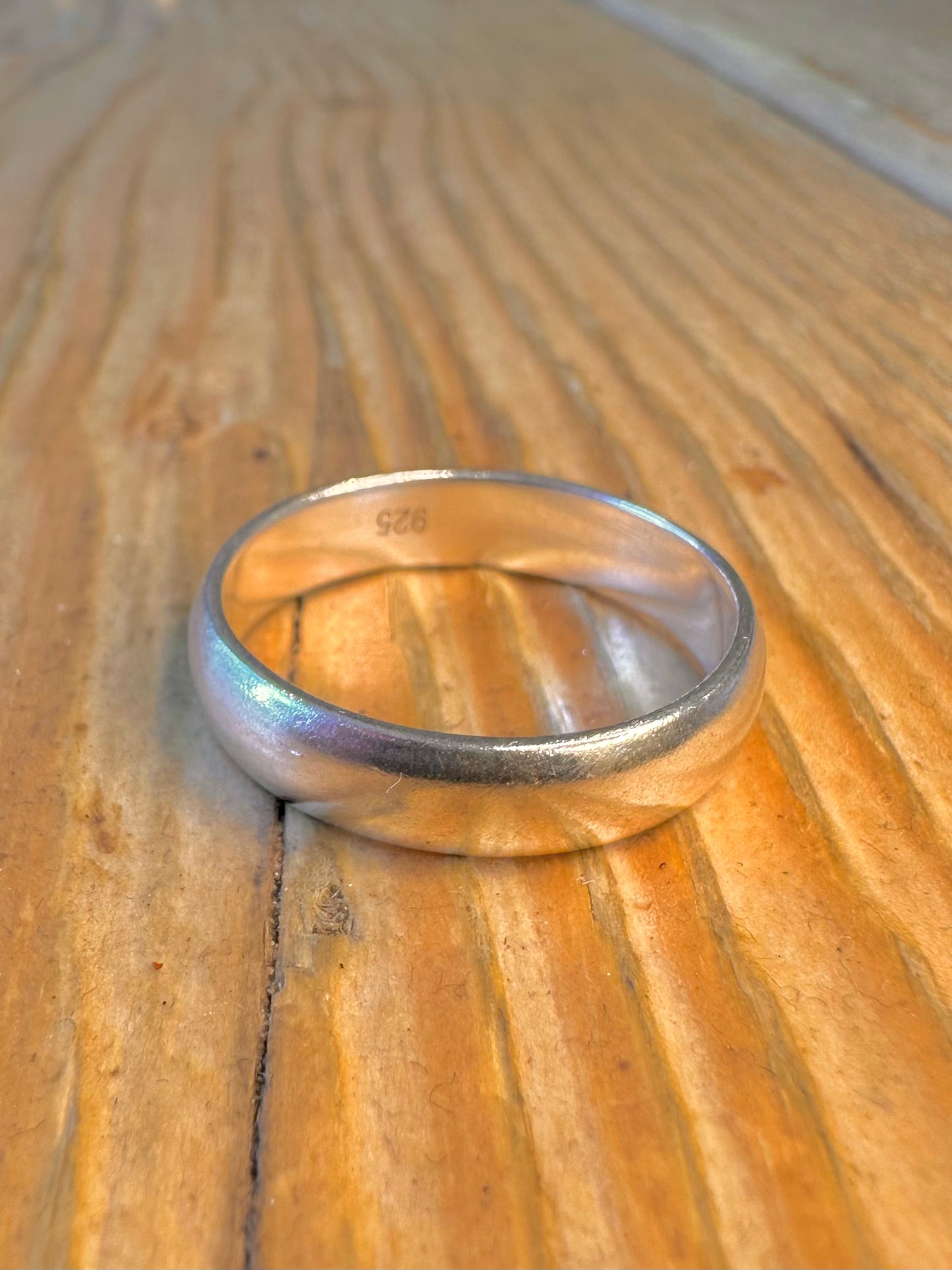 Rounded Band 925 Sterling Silver Size V1/2 Ring