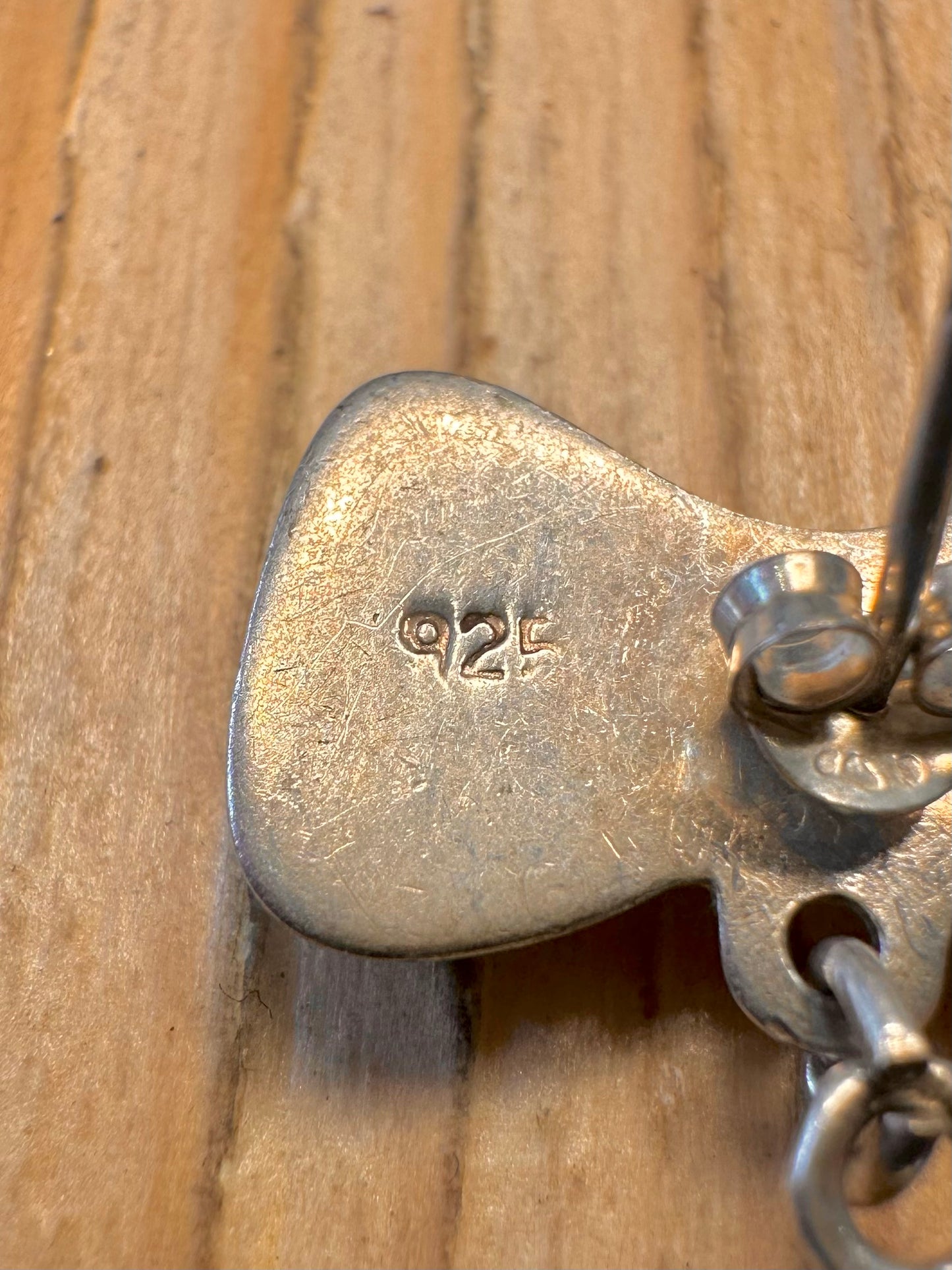 Vintage Ribbon Heart 925 Sterling Silver Earrings