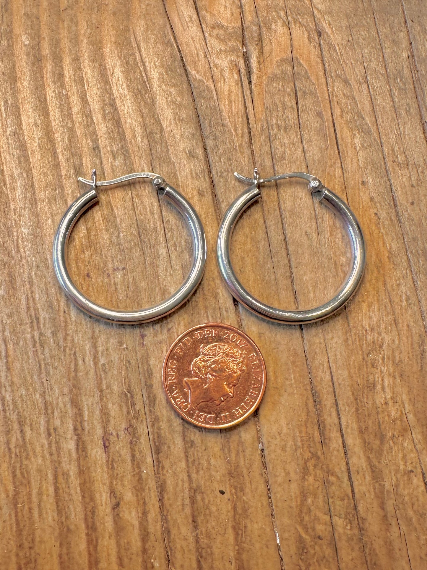 Rounded Hoops 925 Sterling Silver Earrings