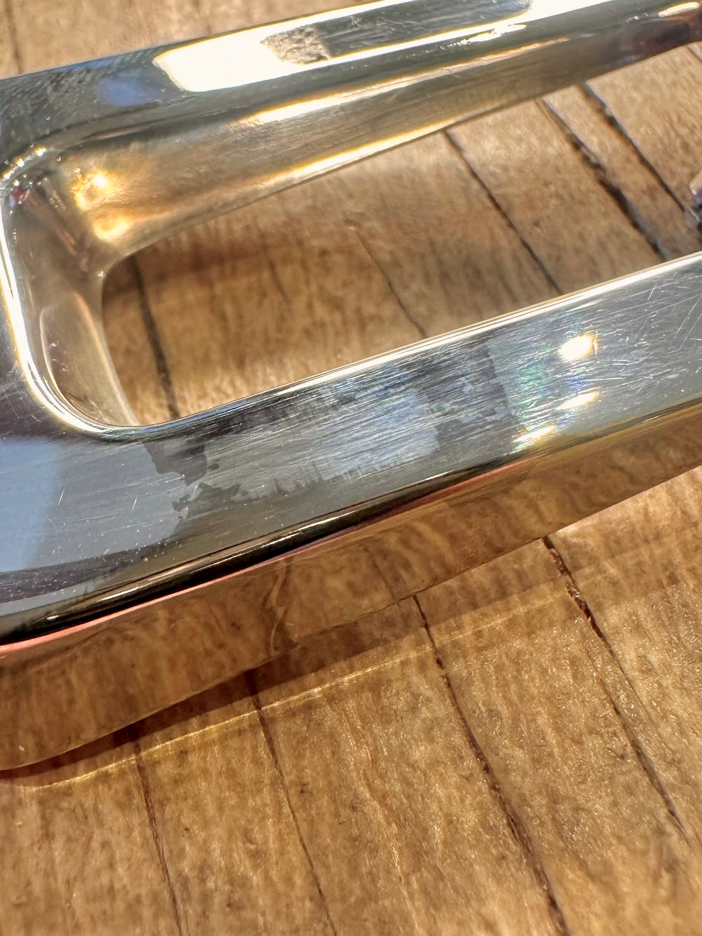 Modernist Rectangle Drop Clip On 925 Sterling Silver Earrings