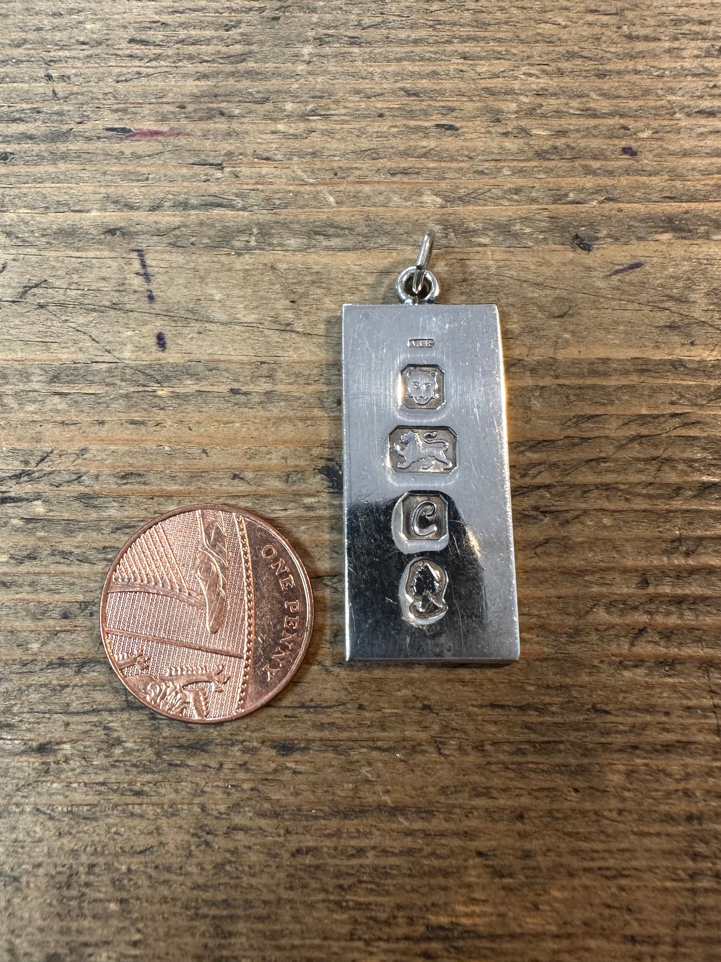 Vintage 1977 Ingot 925 Silver Pendant