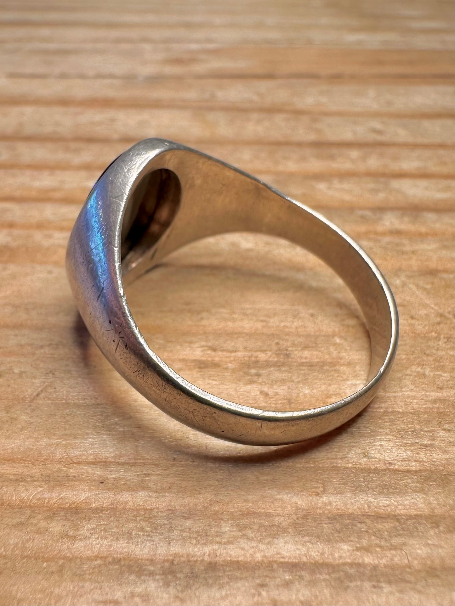 Vintage 1980 Onyx Signet 925 Sterling Silver Size X Ring