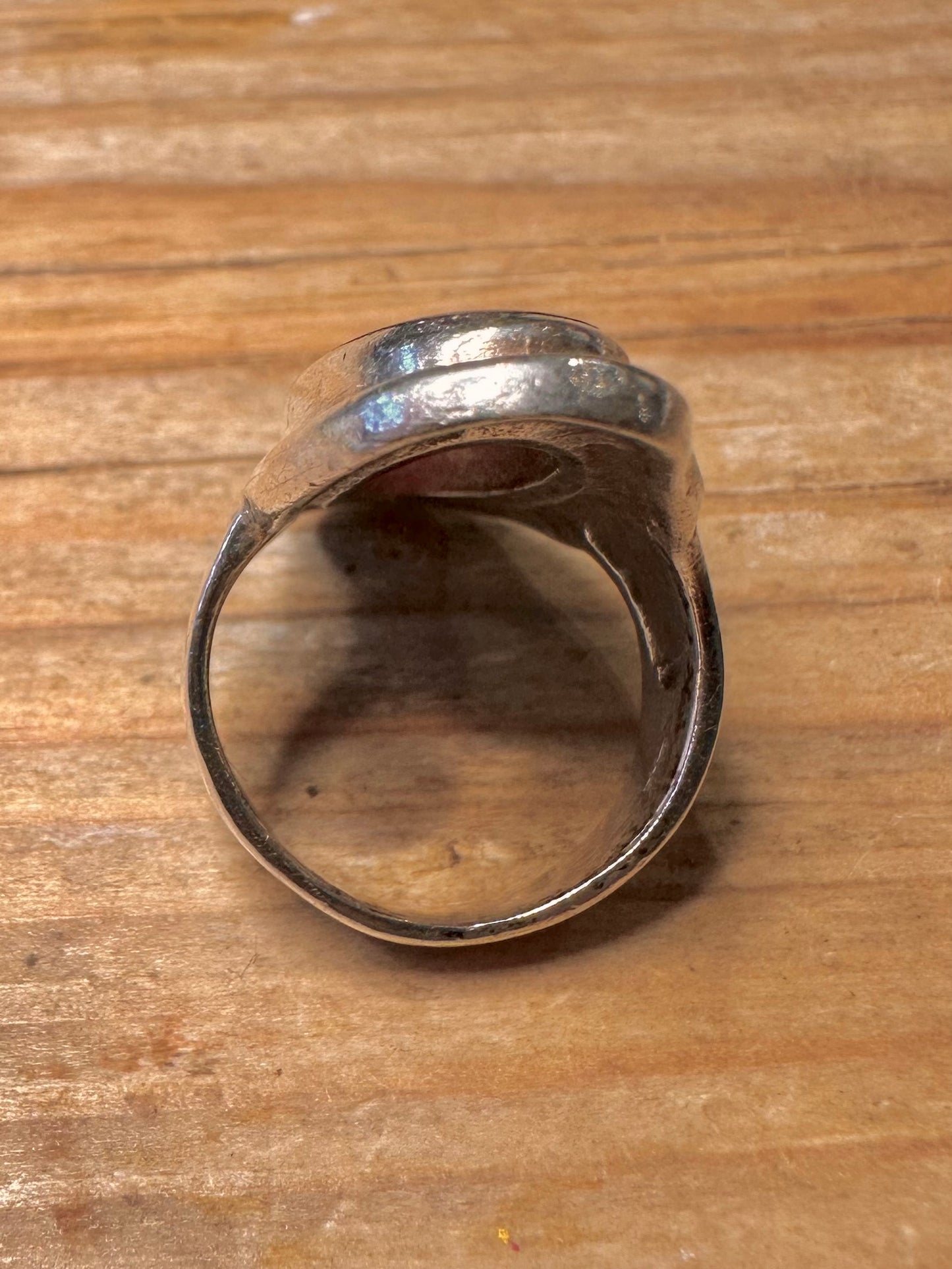 Vintage 1972 Carnelian Oval 925 Sterling Silver Size L Ring