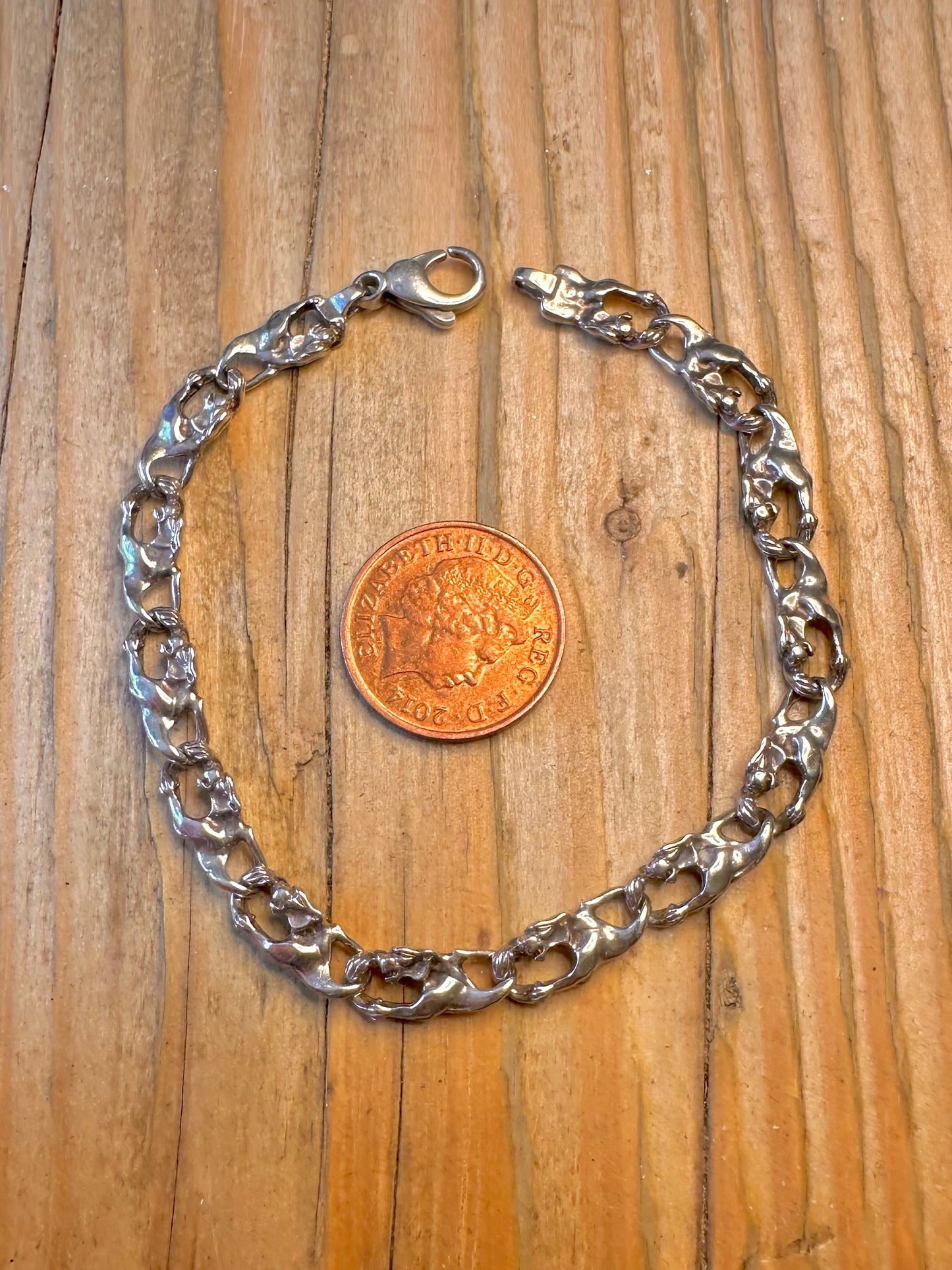 Panther Link 925 Sterling Silver 7.5 inch Bracelet