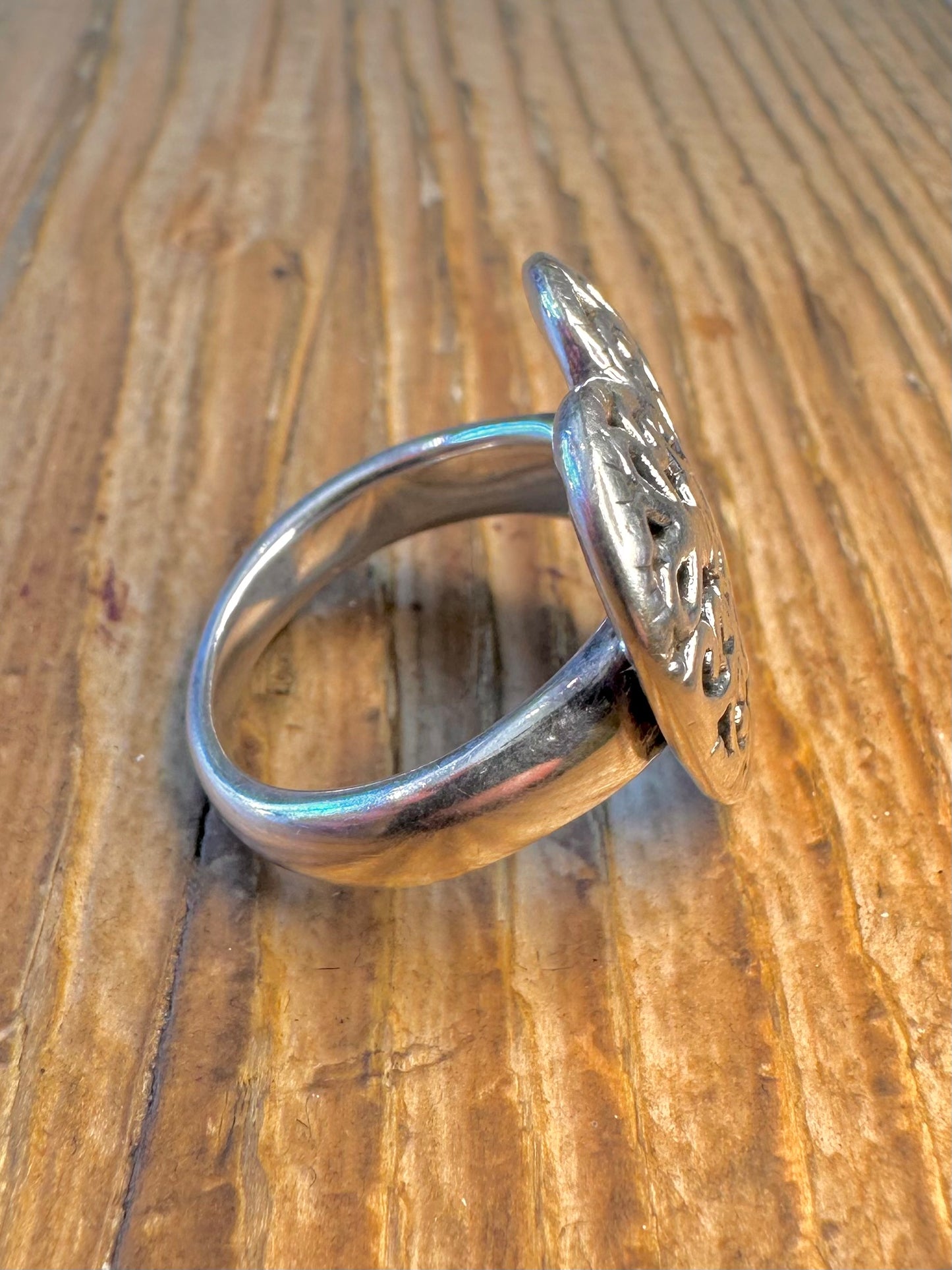Heart Filigree 925 Sterling Silver Size R1/2 Ring