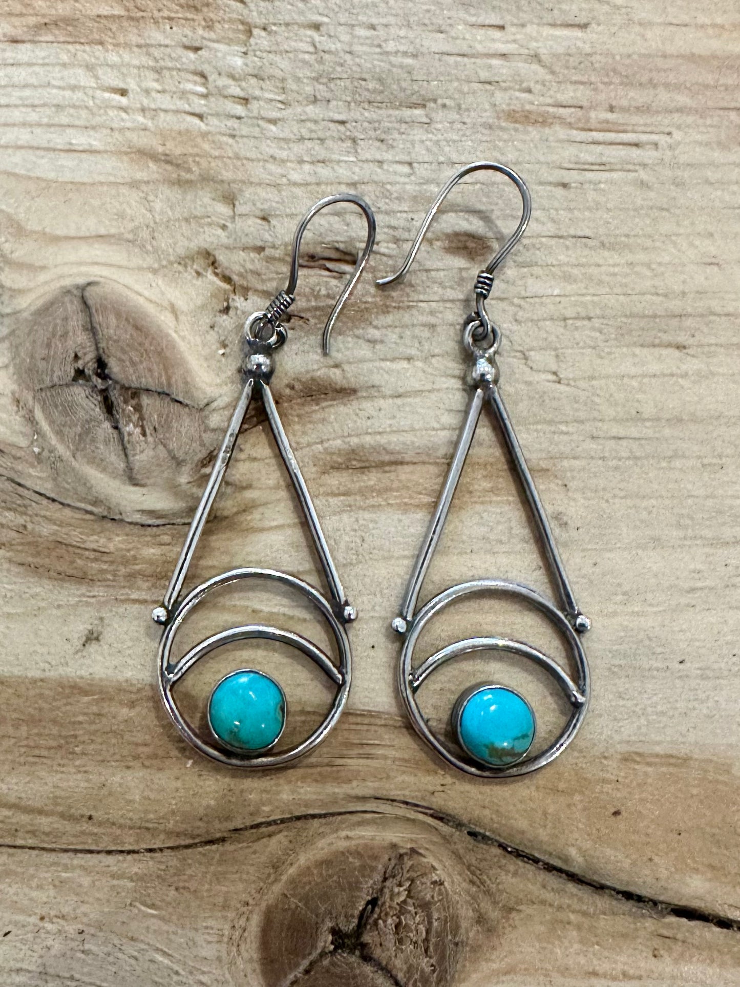 Abstract Dangle Turquoise 925 Silver Earrings