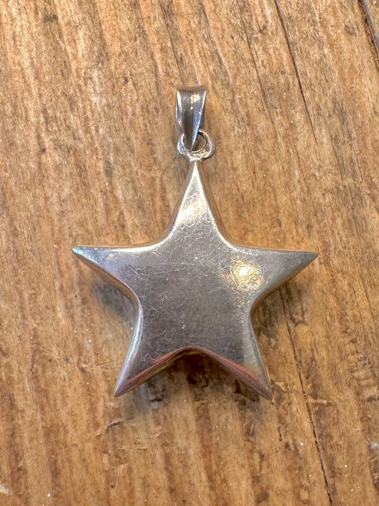 Puff Star 925 Sterling Silver Pendant