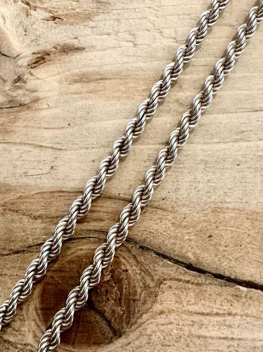 Vintage 1982 Rope Chain 925 Silver 18 inch Necklace