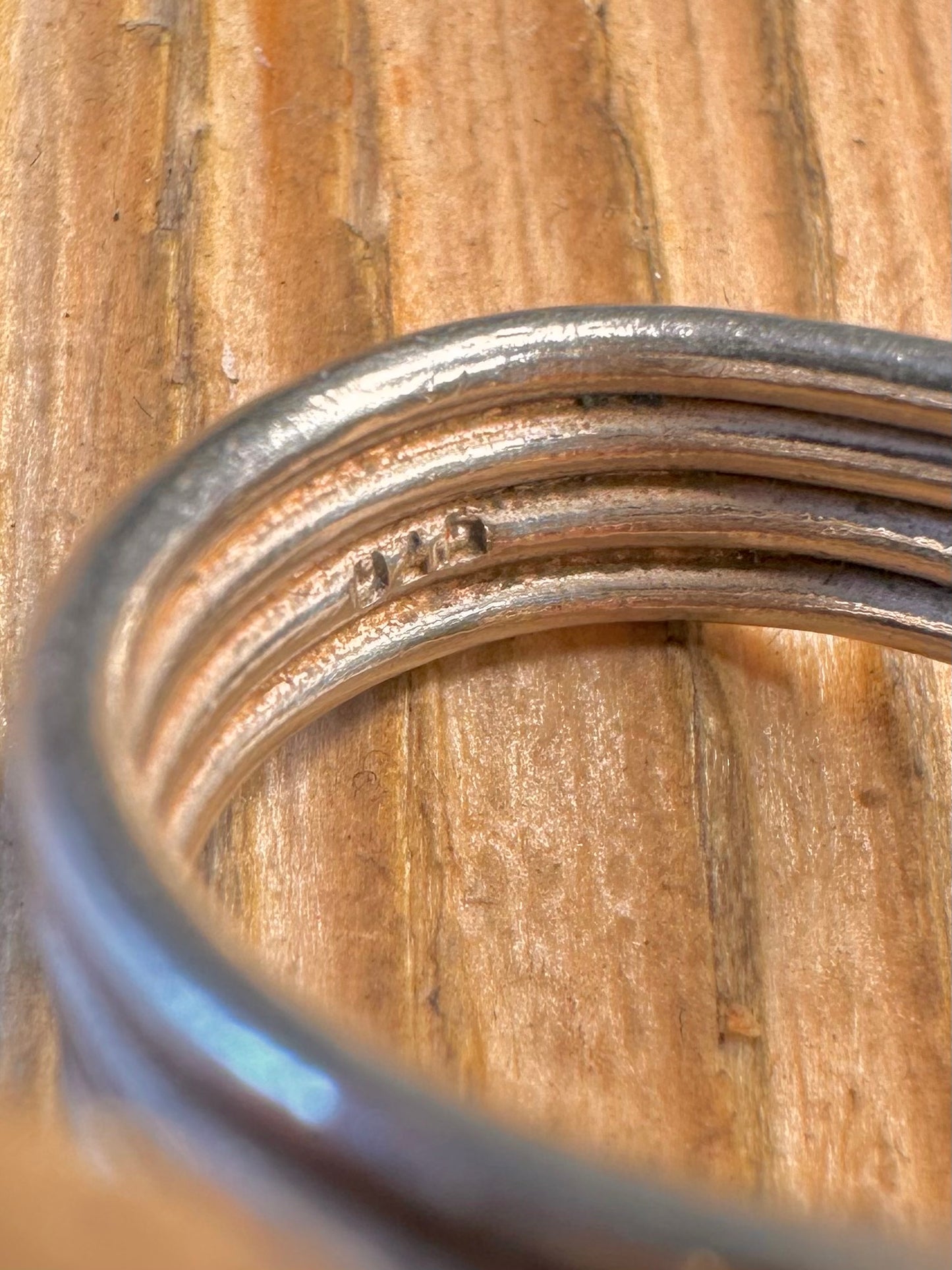 Multi Gemstone Wired Coil Design 925 Sterling Silver Size N Ring