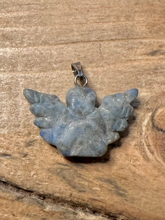 Vintage Blue Angel Stone 925 Silver Pendant