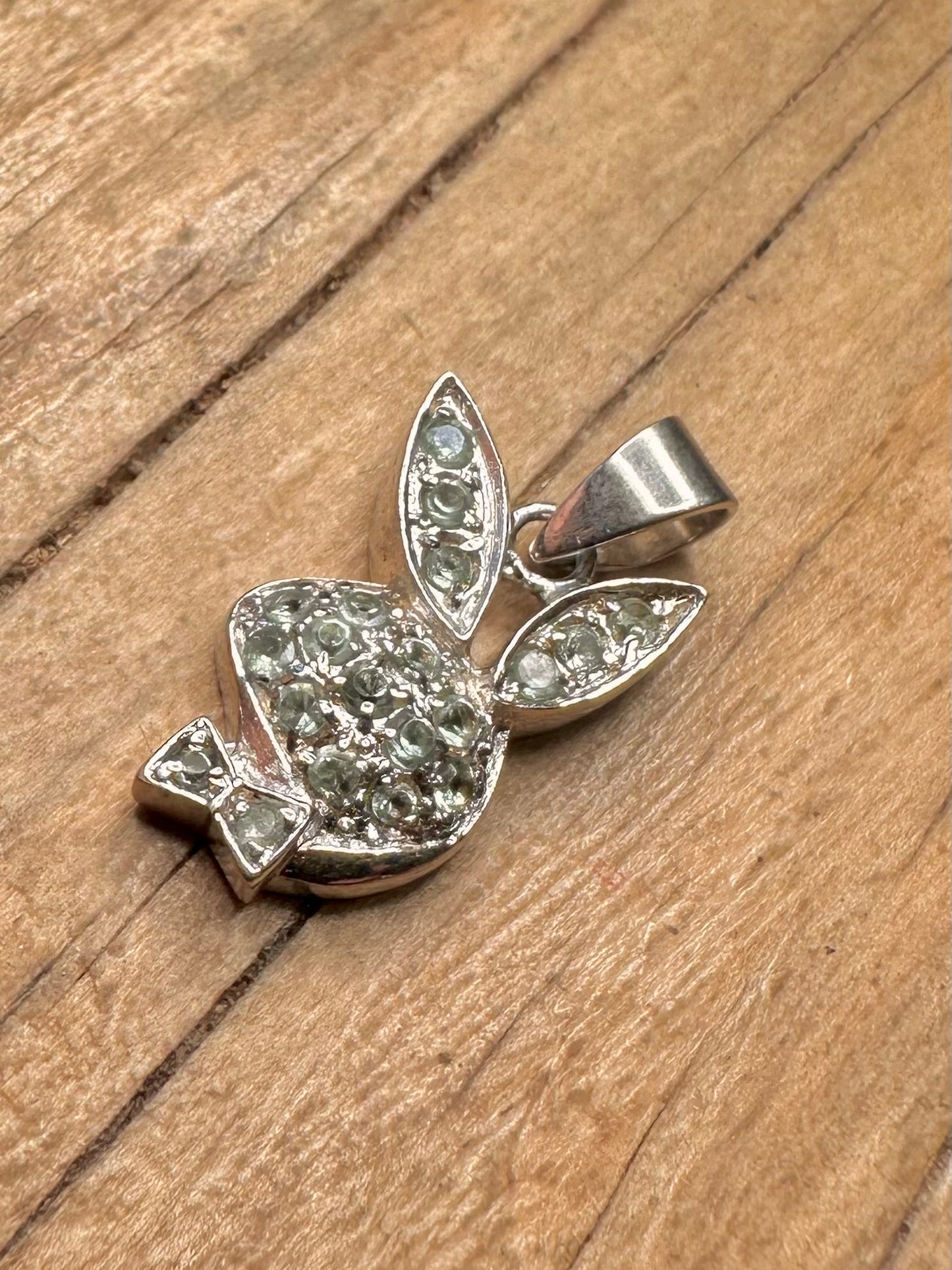 Vintage Playboy Blue Stone 925 Sterling Silver Pendant