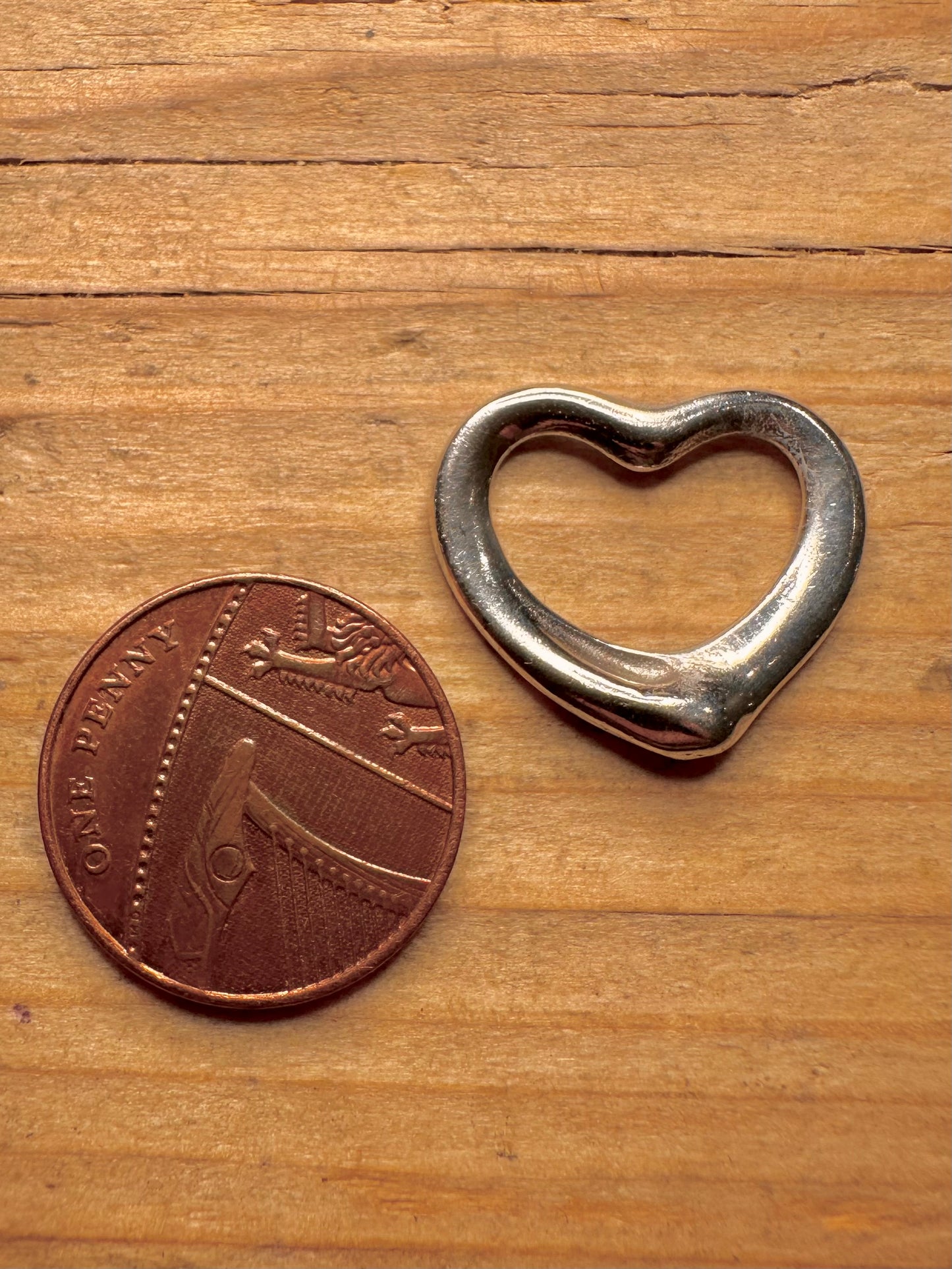 Vintage Tiffany & Co Elsa Peretti Open Heart Anhänger aus 925er Sterlingsilber