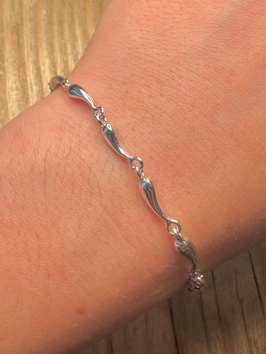 Morden Chilli Link 925 Sterling Silver 7.6 to 9.2 inch Bracelet