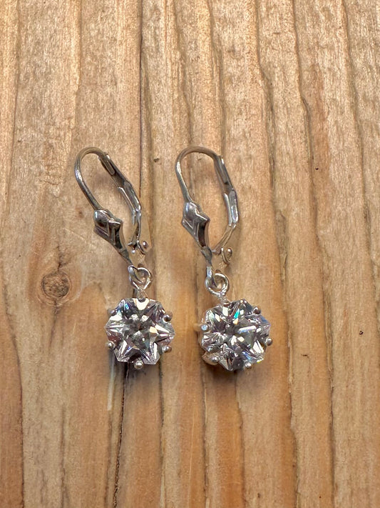 Modern Sparkling CZ 925 Sterling Silver Earrings